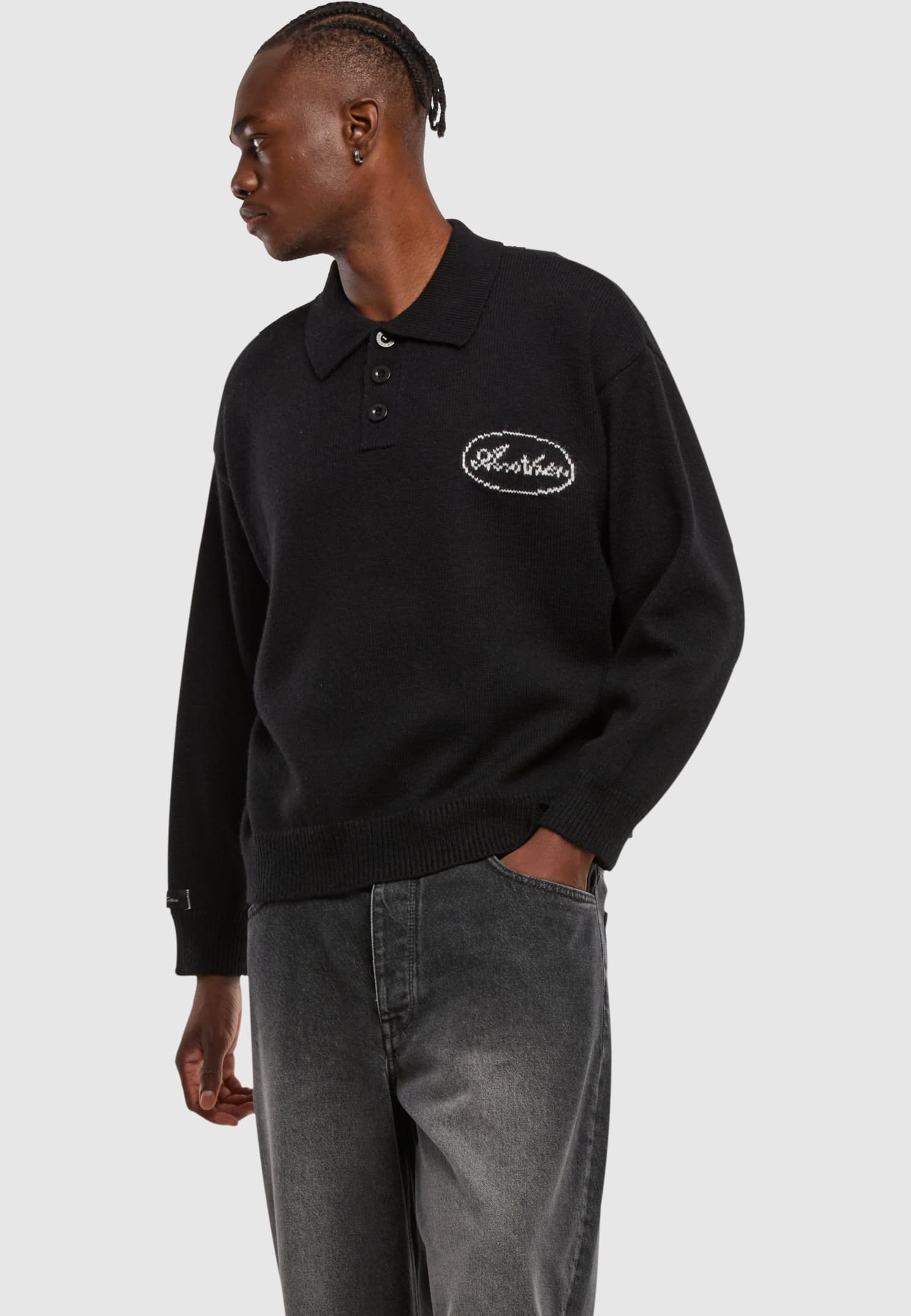Another Cotton Lab Three Button Knit Sweater