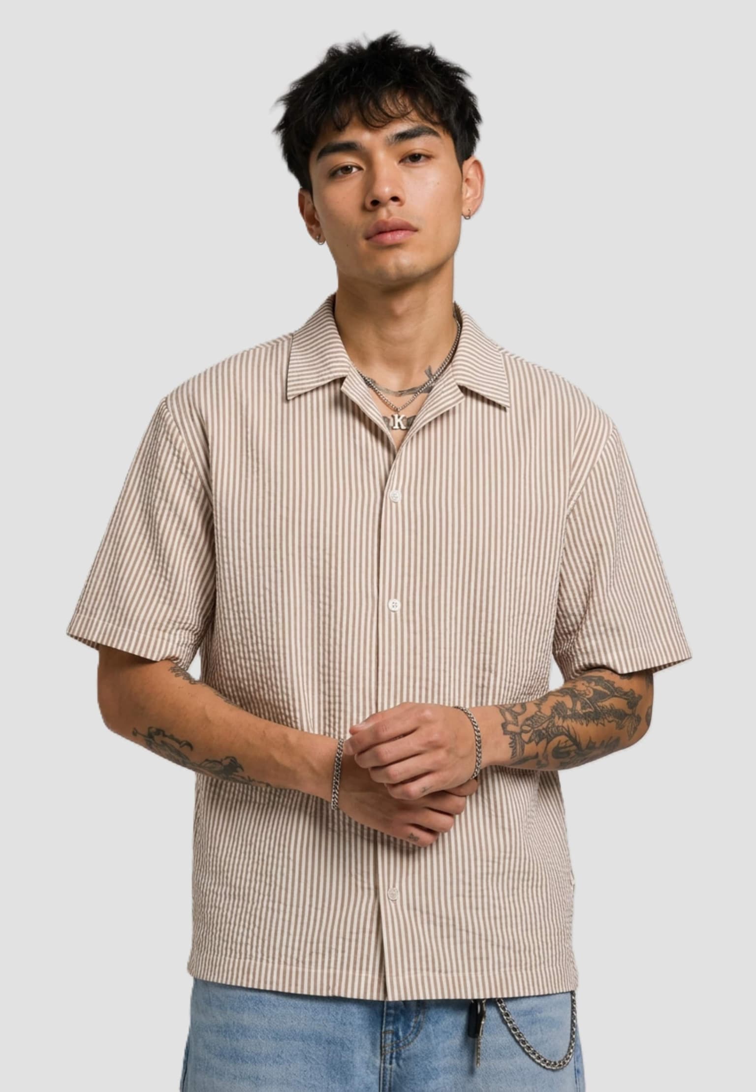 Urban Classics Seersucker Short Sleeve Shirt