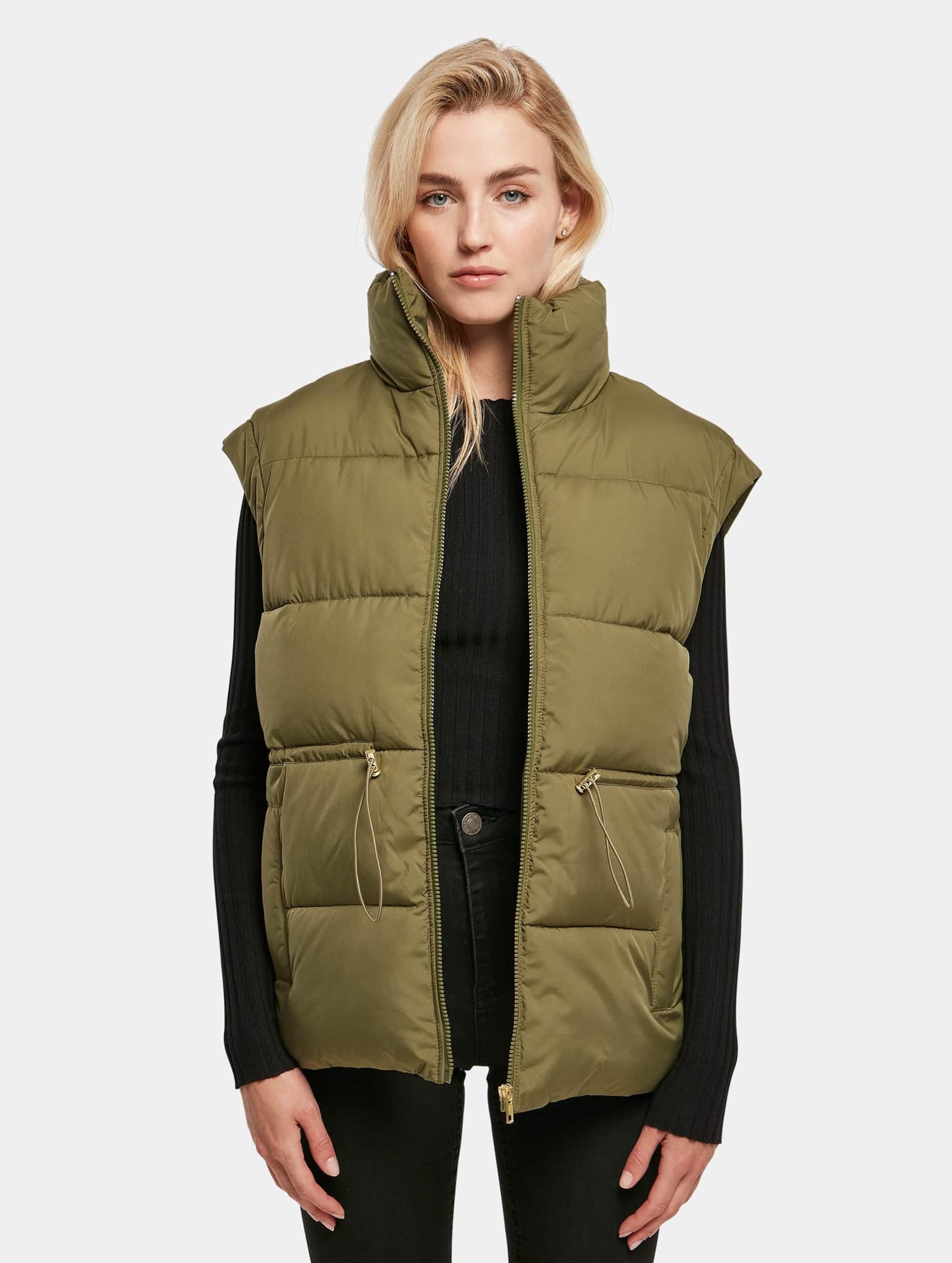 Urban Classics Ladies Waisted Puffer Vest – Bild 3
