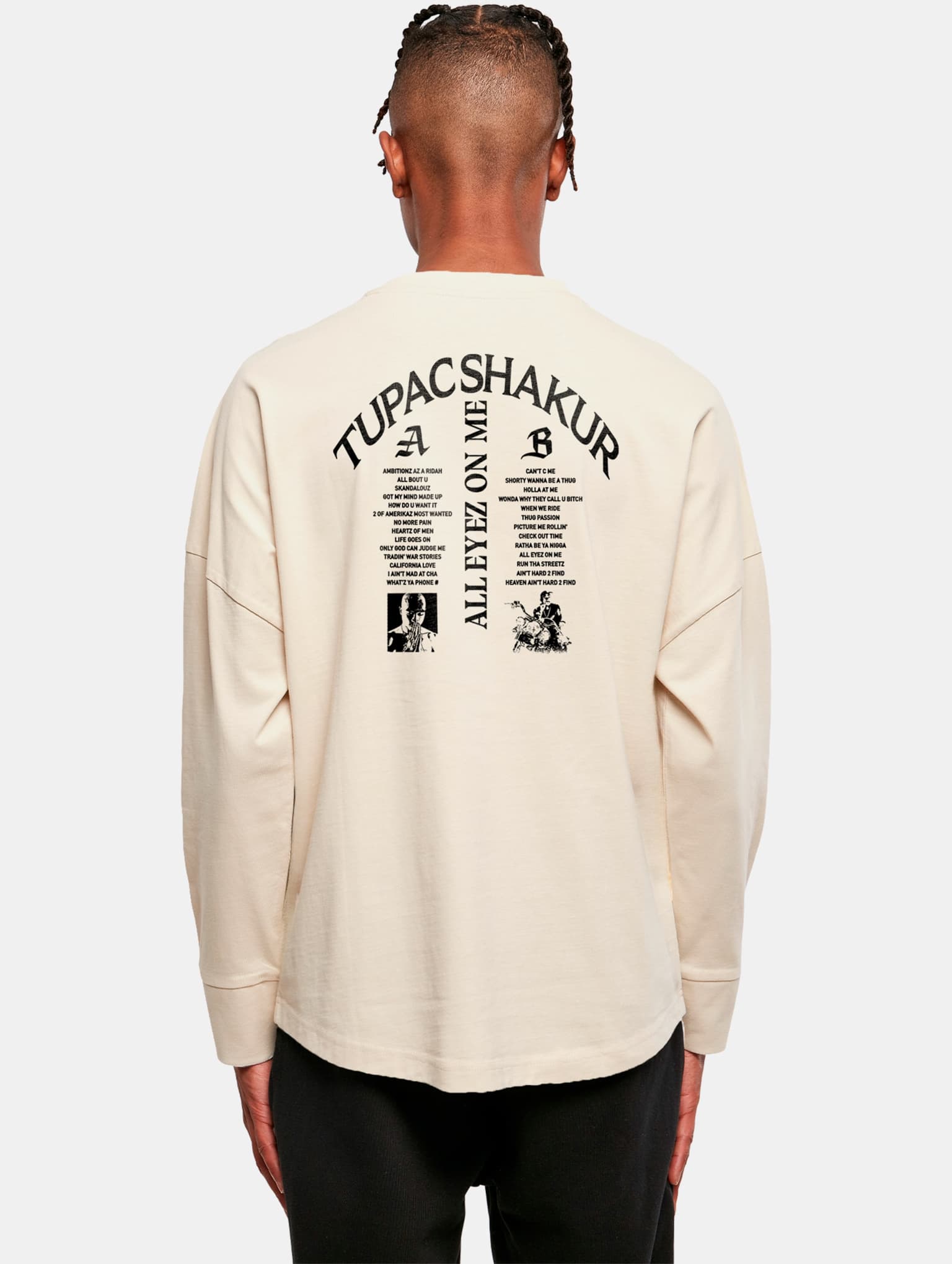 Merchcode Mister Tee 2Pac All Eyez on me Tracklist Cut On Longsleeve – Bild 2