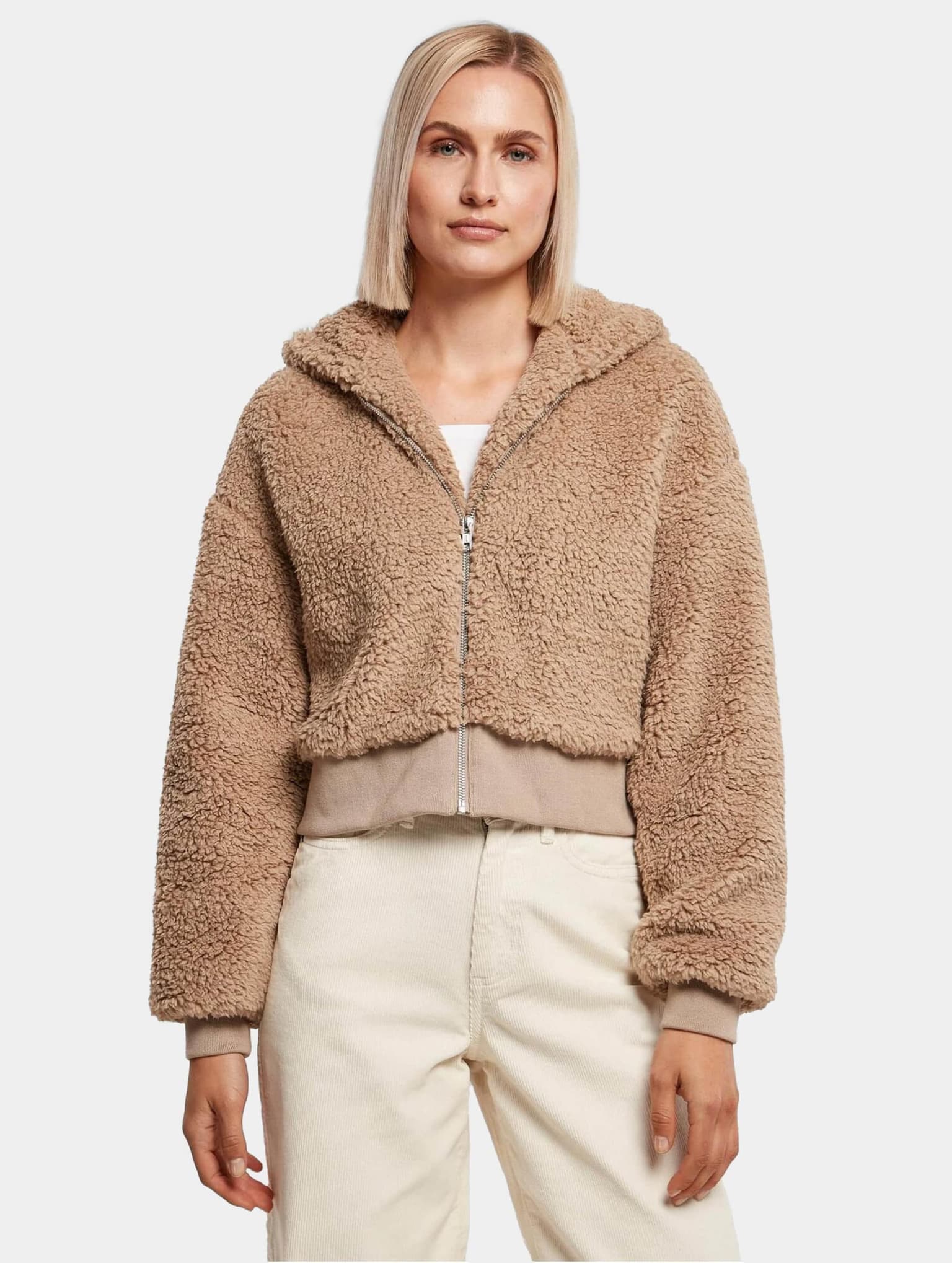Urban Classics Ladies Short Oversized Sherpa Jacket