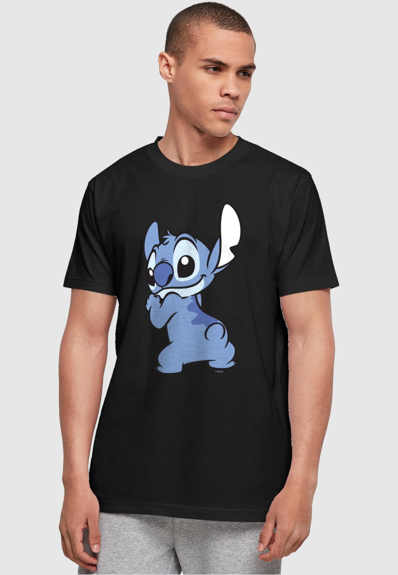 Absolute Cult Lilo And Stitch - Backside Breast Basic T-Shirt