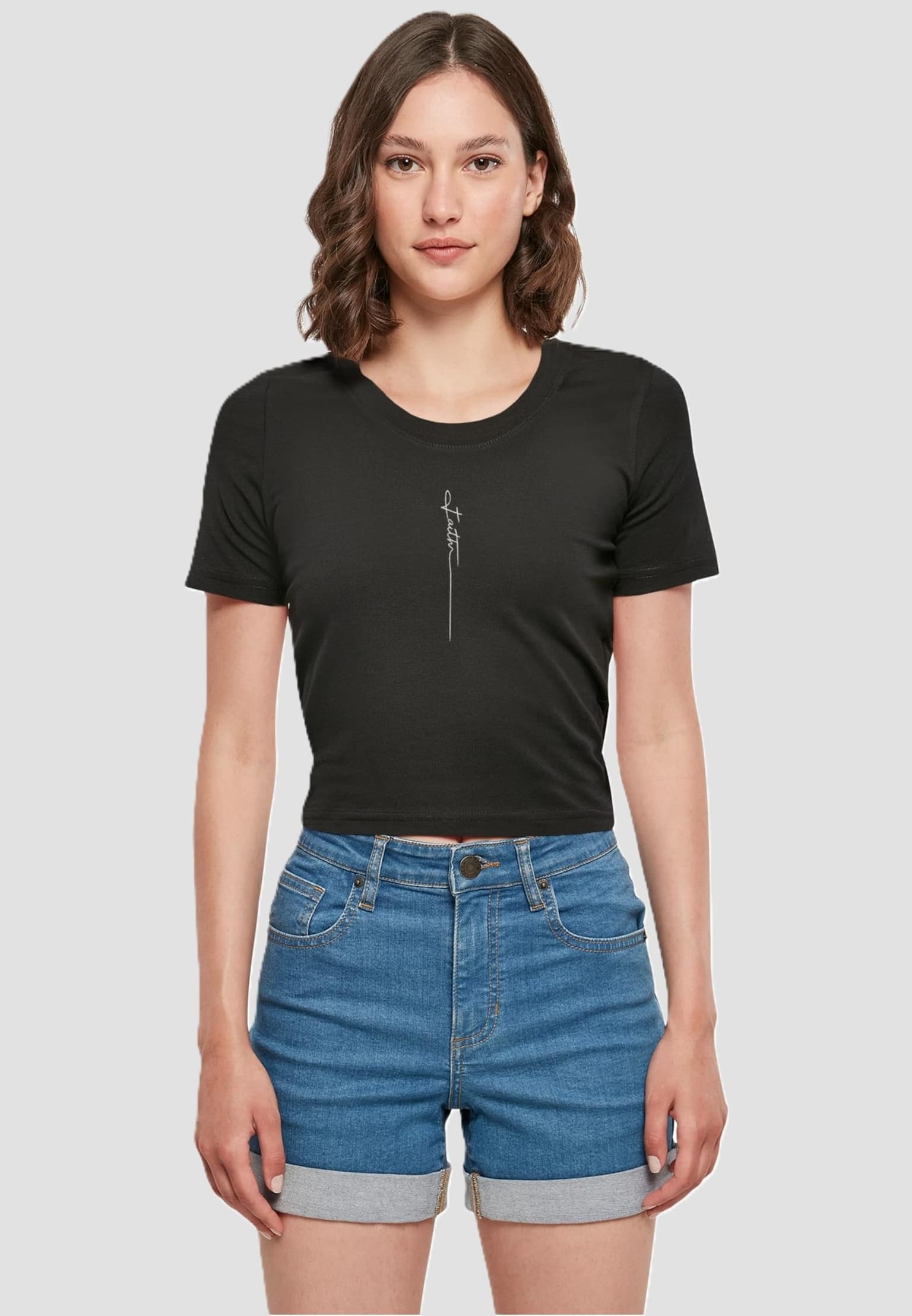 Merchcode Ladies Faith Cropped Tee