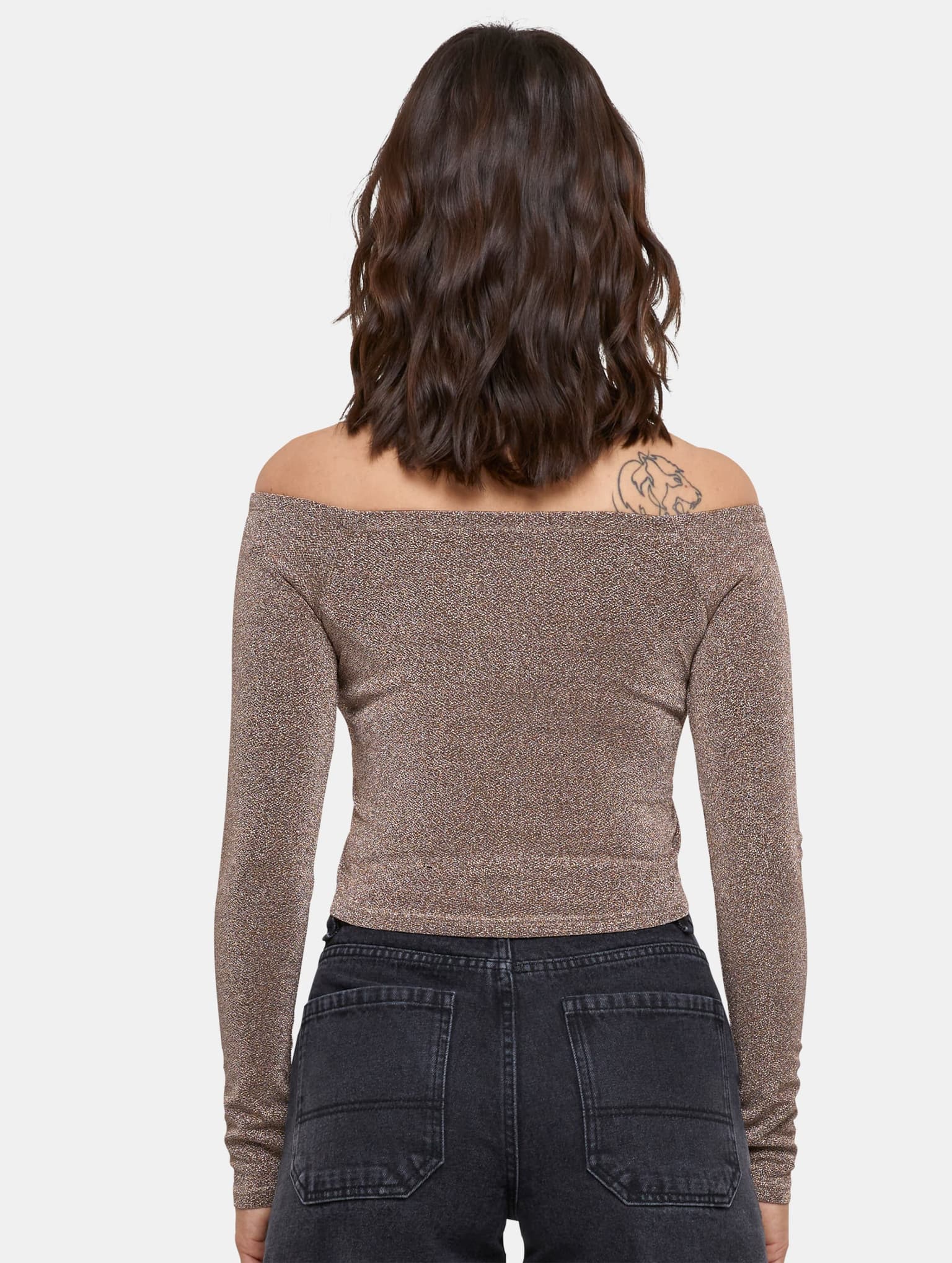 Urban Classics Ladies Off Shoulder Glitter Longsleeve – Bild 2
