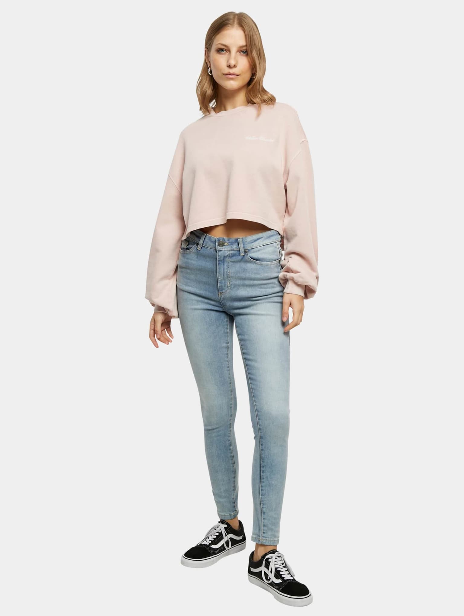 Urban Classics Ladies Cropped Small Embroidery Terry Crewneck – Bild 4