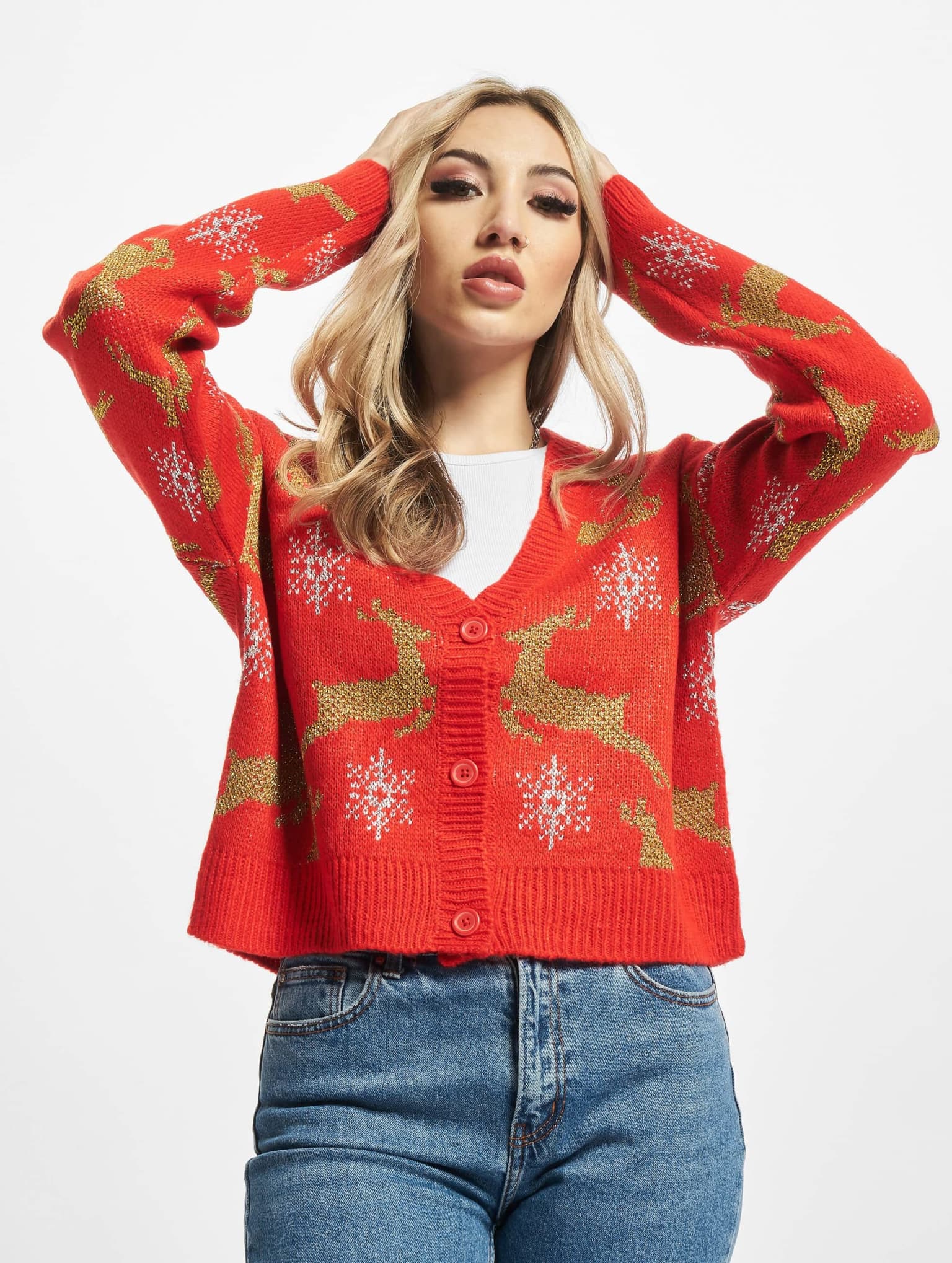 Urban Classics Ladies Short Oversized Christmas Cardigan