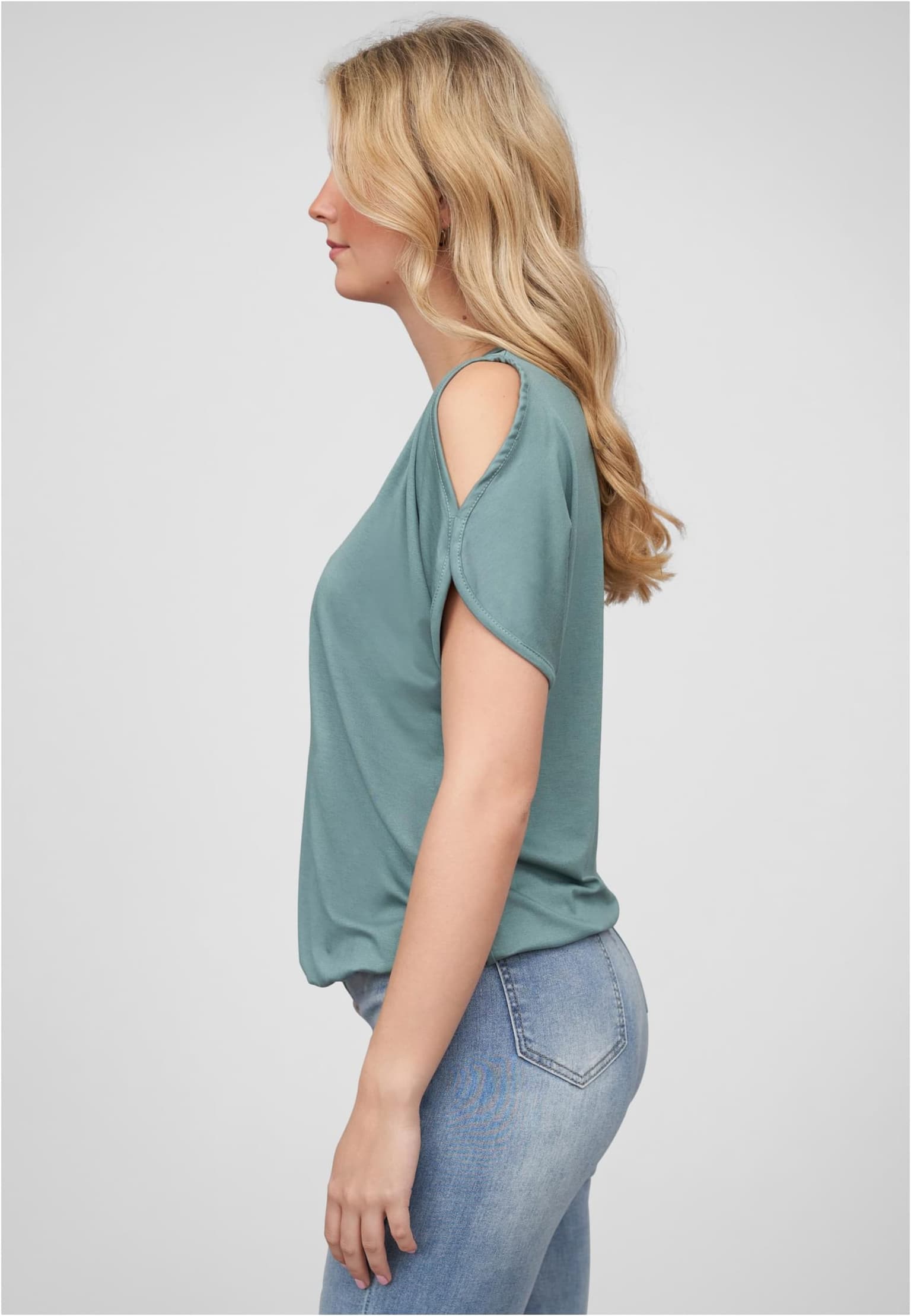 Cloud5ive Damen Viskose T-Shirt breiter Bund & offene Schulter – Bild 3