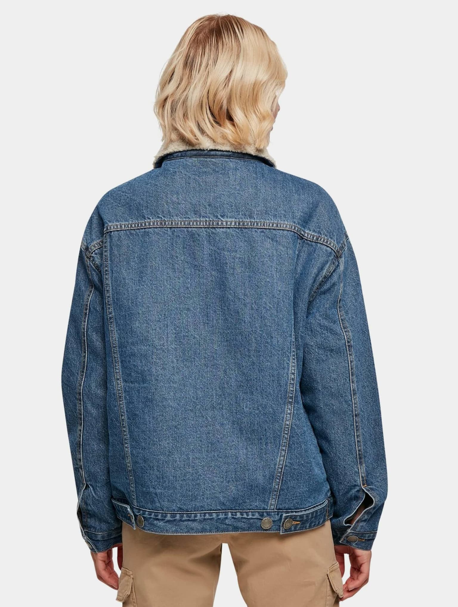 Urban Classics Ladies Oversized Sherpa Denim Jacket – Bild 2