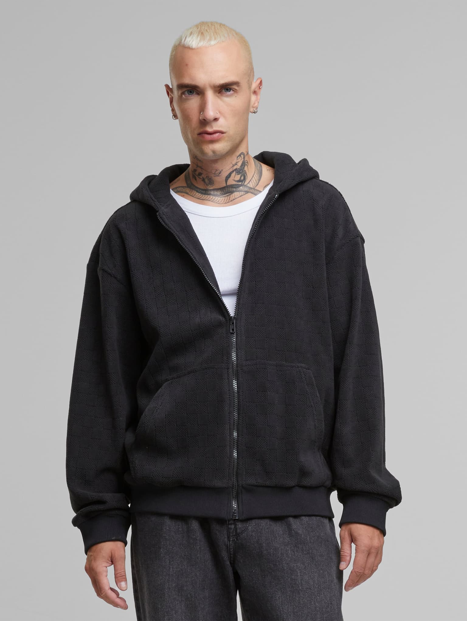 Urban Classics Jaquard Velvet Zip Hoodie