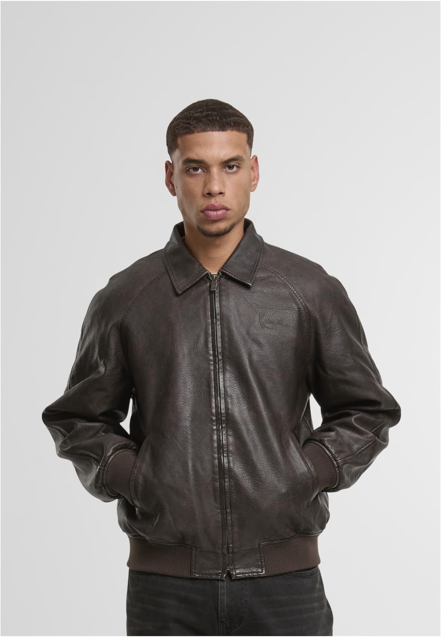 Karl Kani Signature PU Leather Bomber Jacket