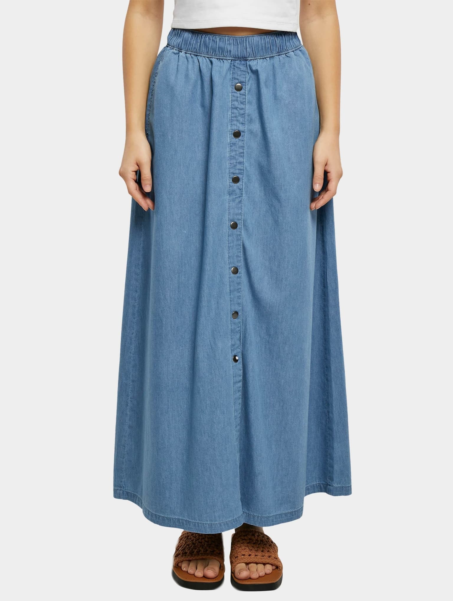 Urban Classics Ladies Long Wide Light Denim Skirt – Bild 3