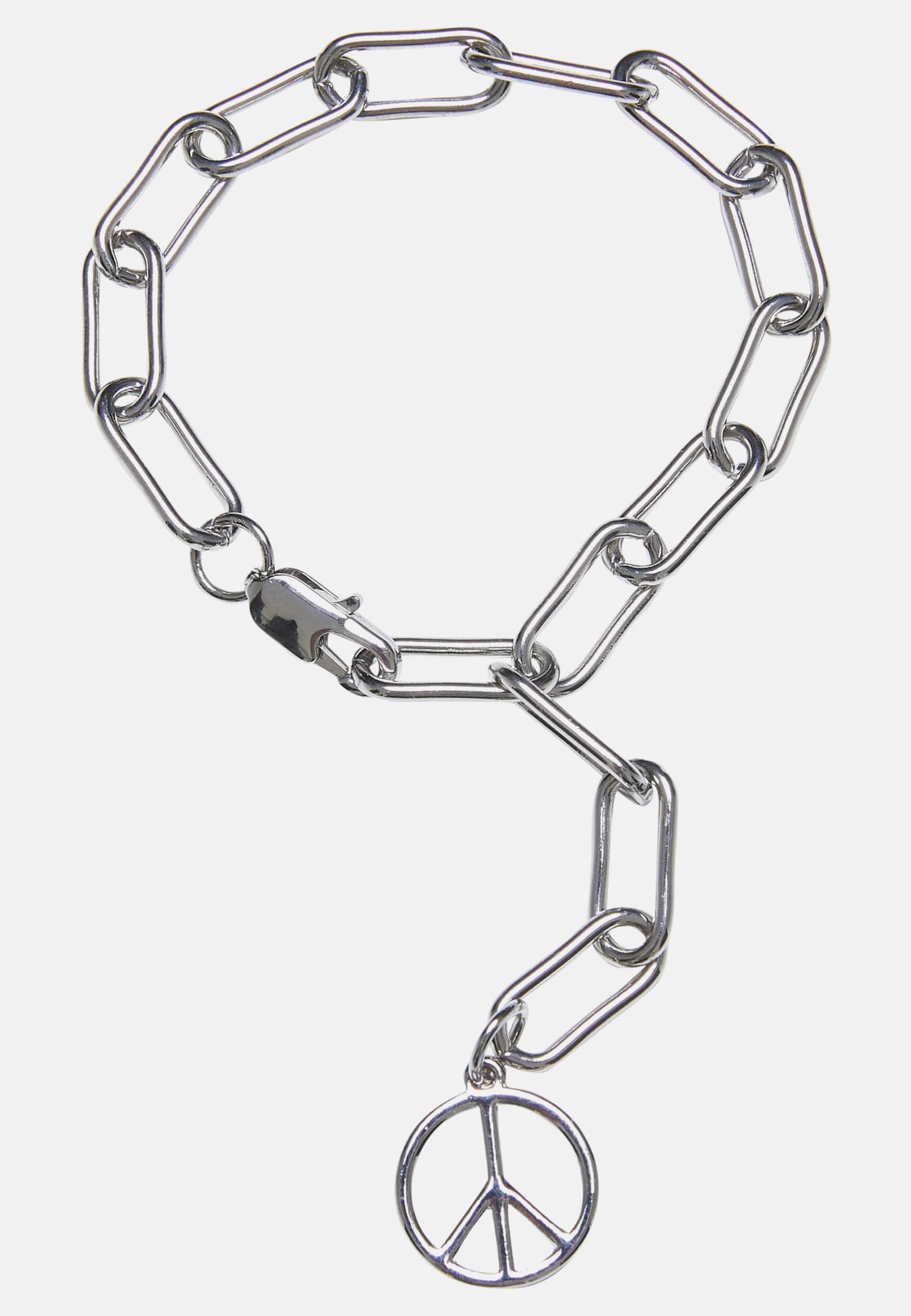 Urban Classics Y Chain Peace Pendant Bracelet