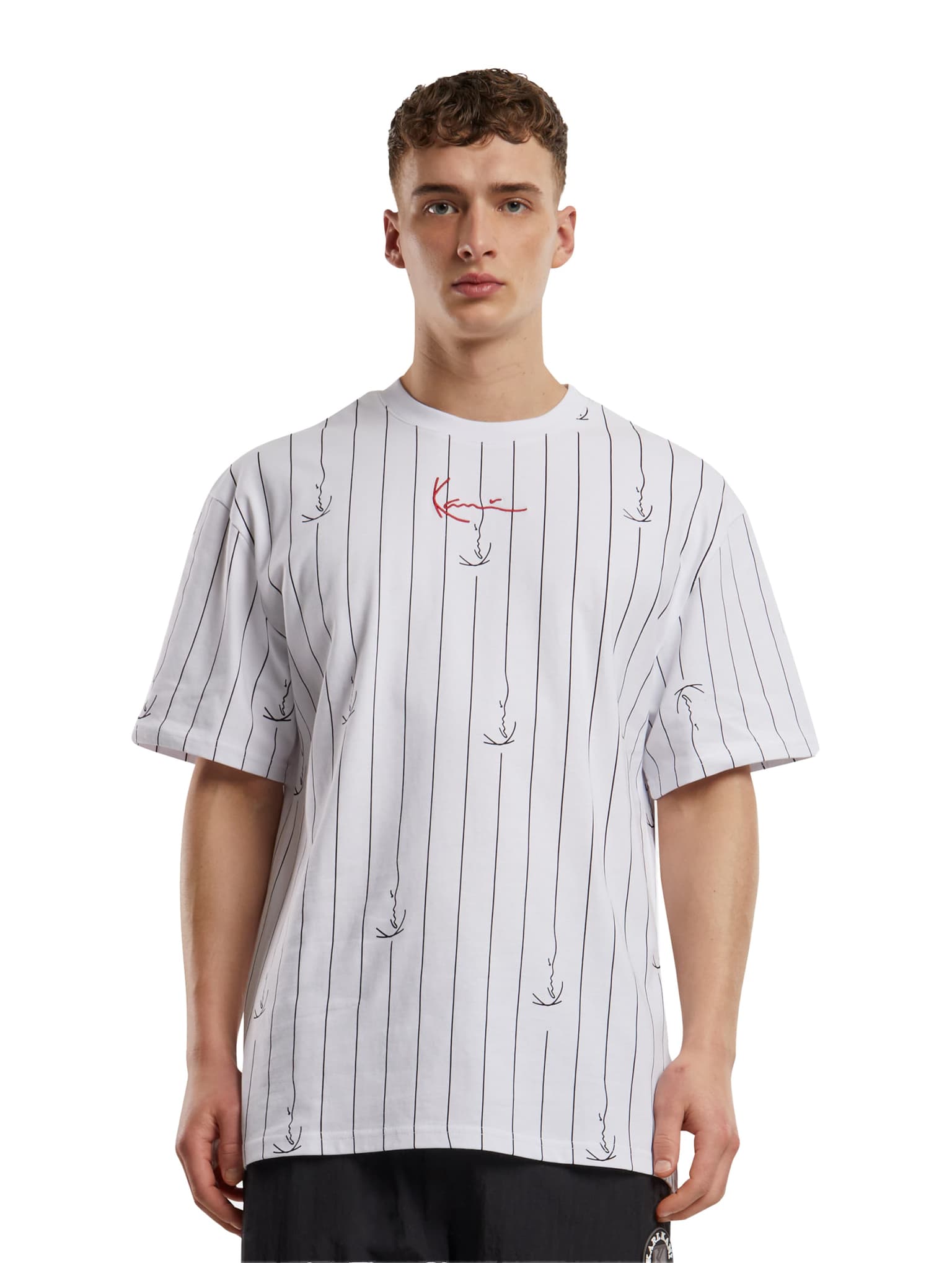 KM242-004-4 Karl Kani Small Signature Logo Prinstripe Tee – Bild 4