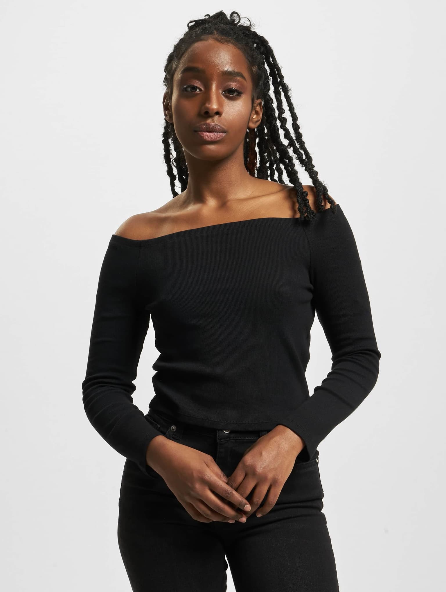 Urban Classics Ladies Off Shoulder Rib Longsleeve – Bild 3