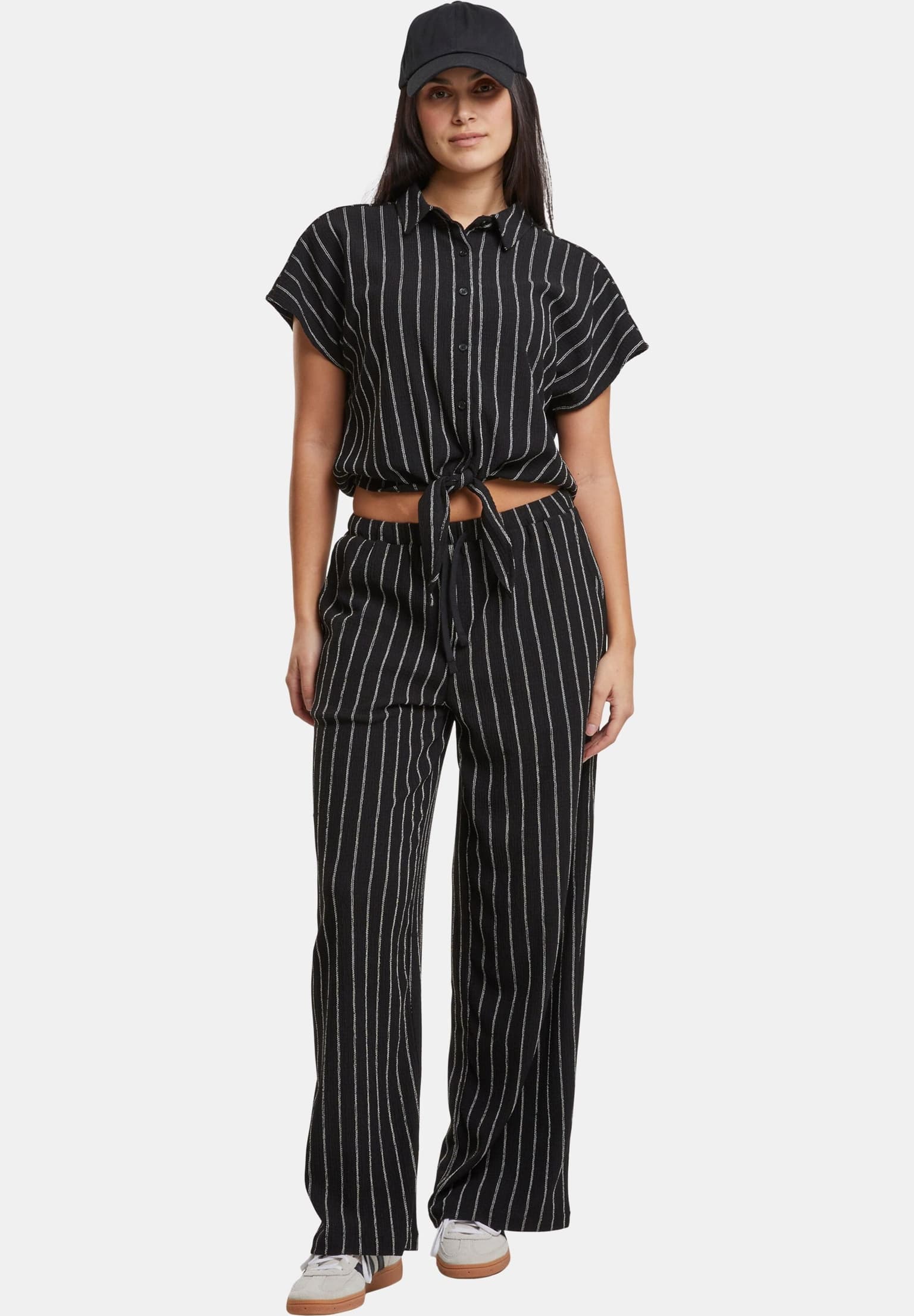 Urban Classics Ladies Structured Striped Tied Blouse – Bild 4