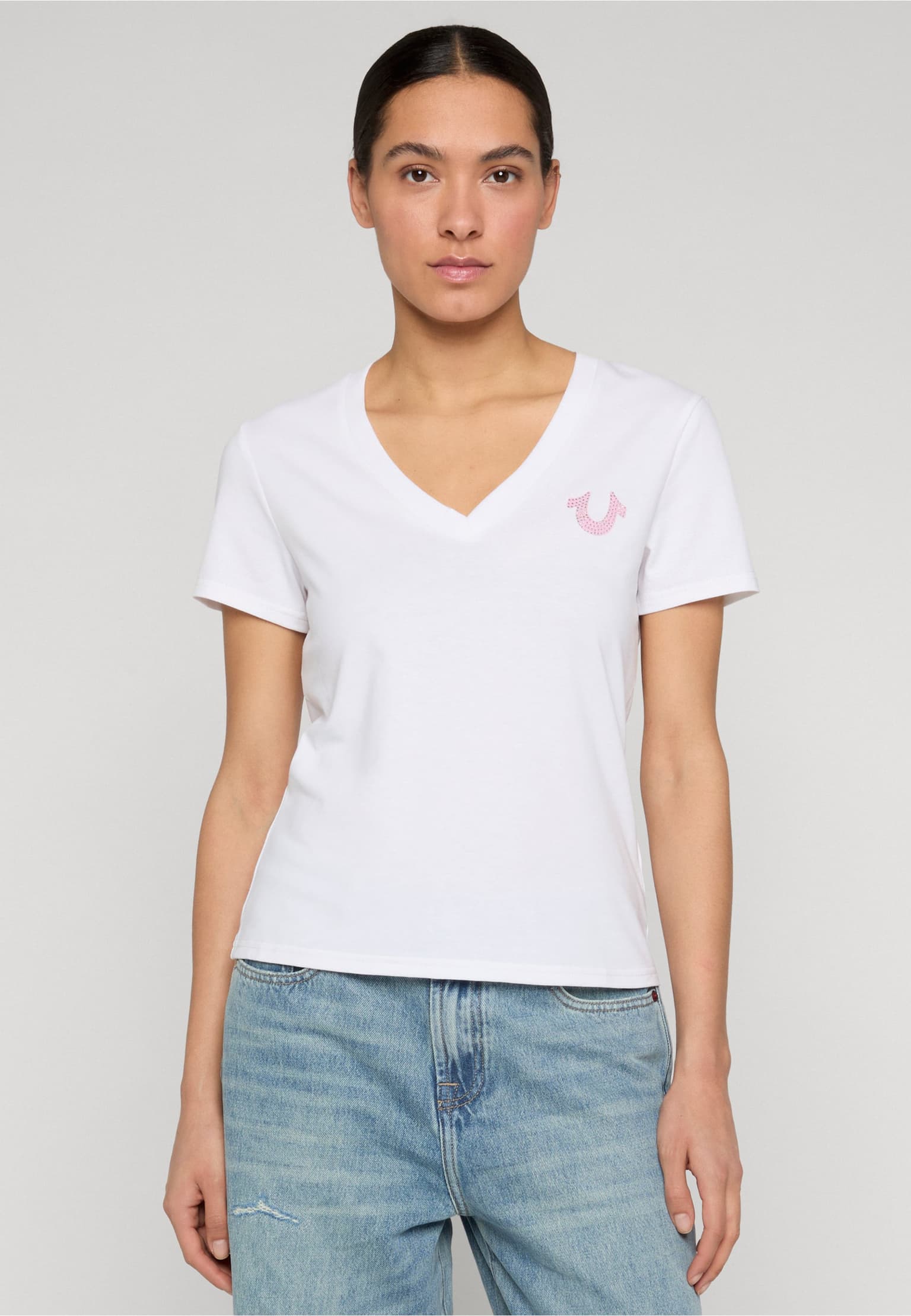 True Religion CRYSTAL V-NECK TEE – Bild 2