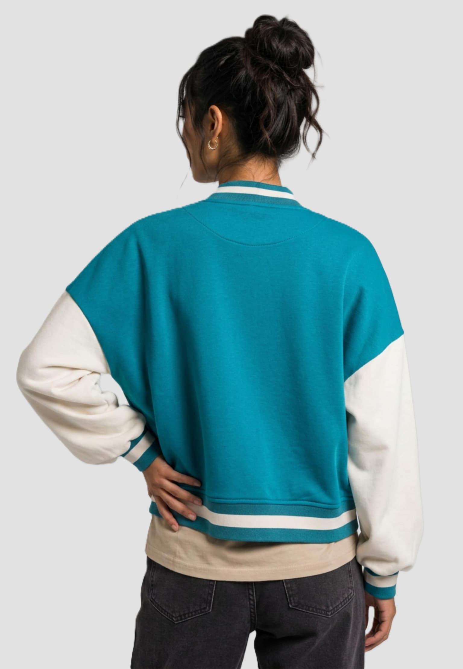 Urban Classics Ladies Oversized 2 Tone College Terry Jacket – Bild 2