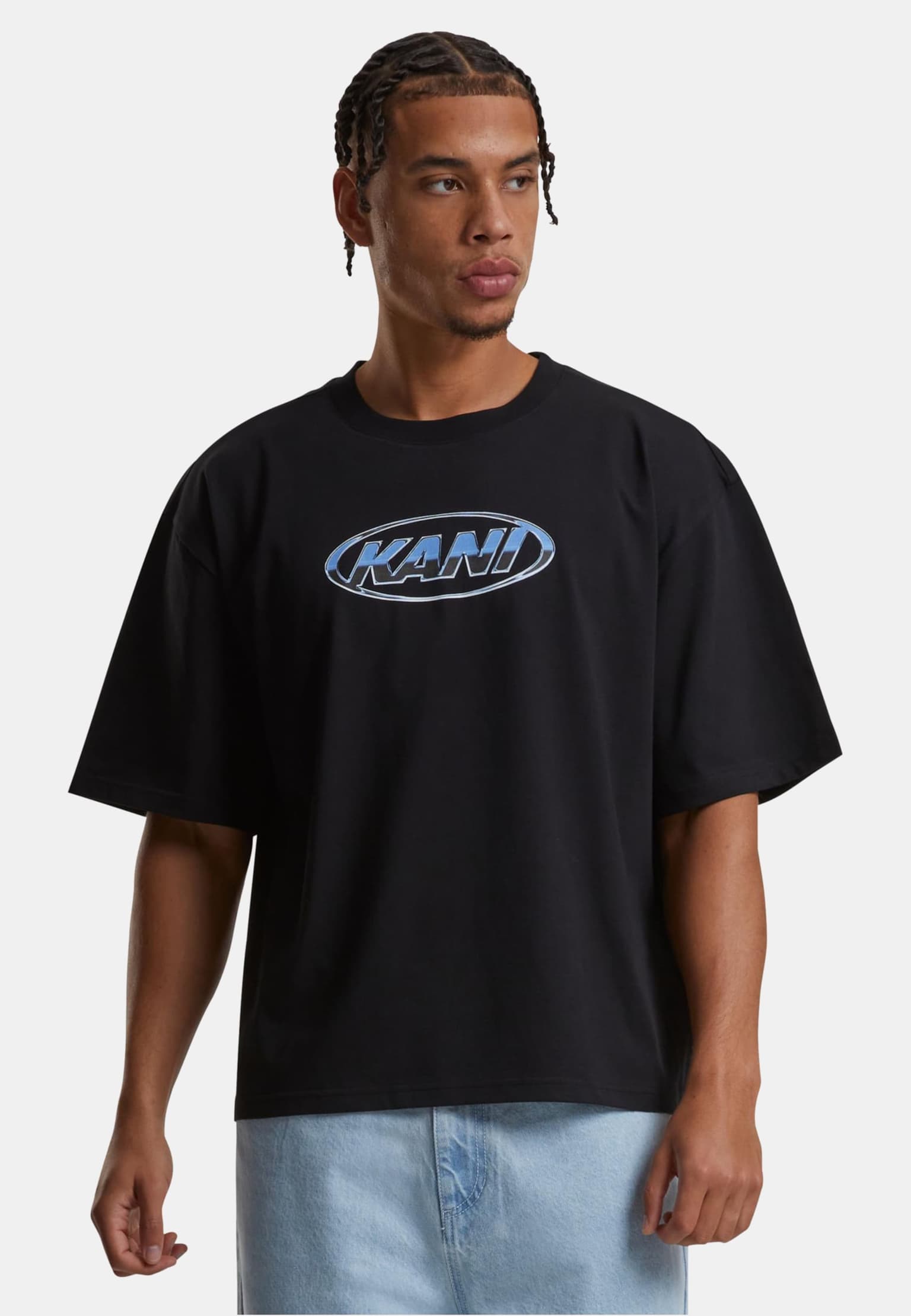 Karl Kani Woven Signature Chrome LOGo Crop Tee
