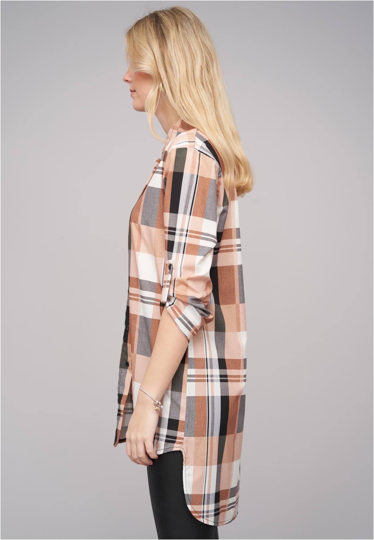 Cloud5ive Turn Up 3/4 Arm Bluse kariert BIG – Bild 4