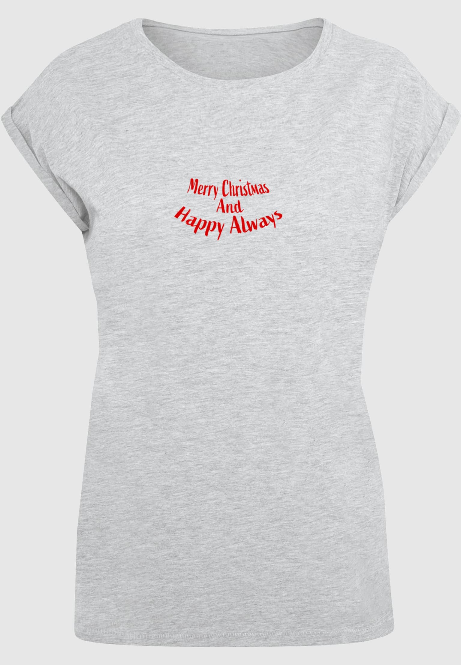 Merchcode POD Ladies Merry Christmas And Happy Always Extended Shoulder Tee – Bild 3