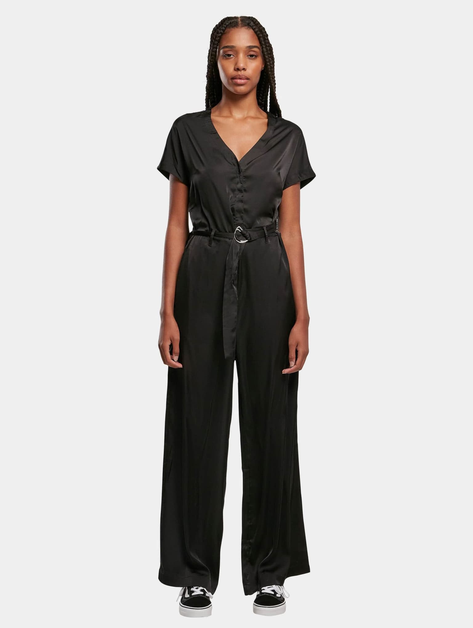 Urban Classics Ladies Satin Wide Leg Belt Jumpsuit – Bild 3