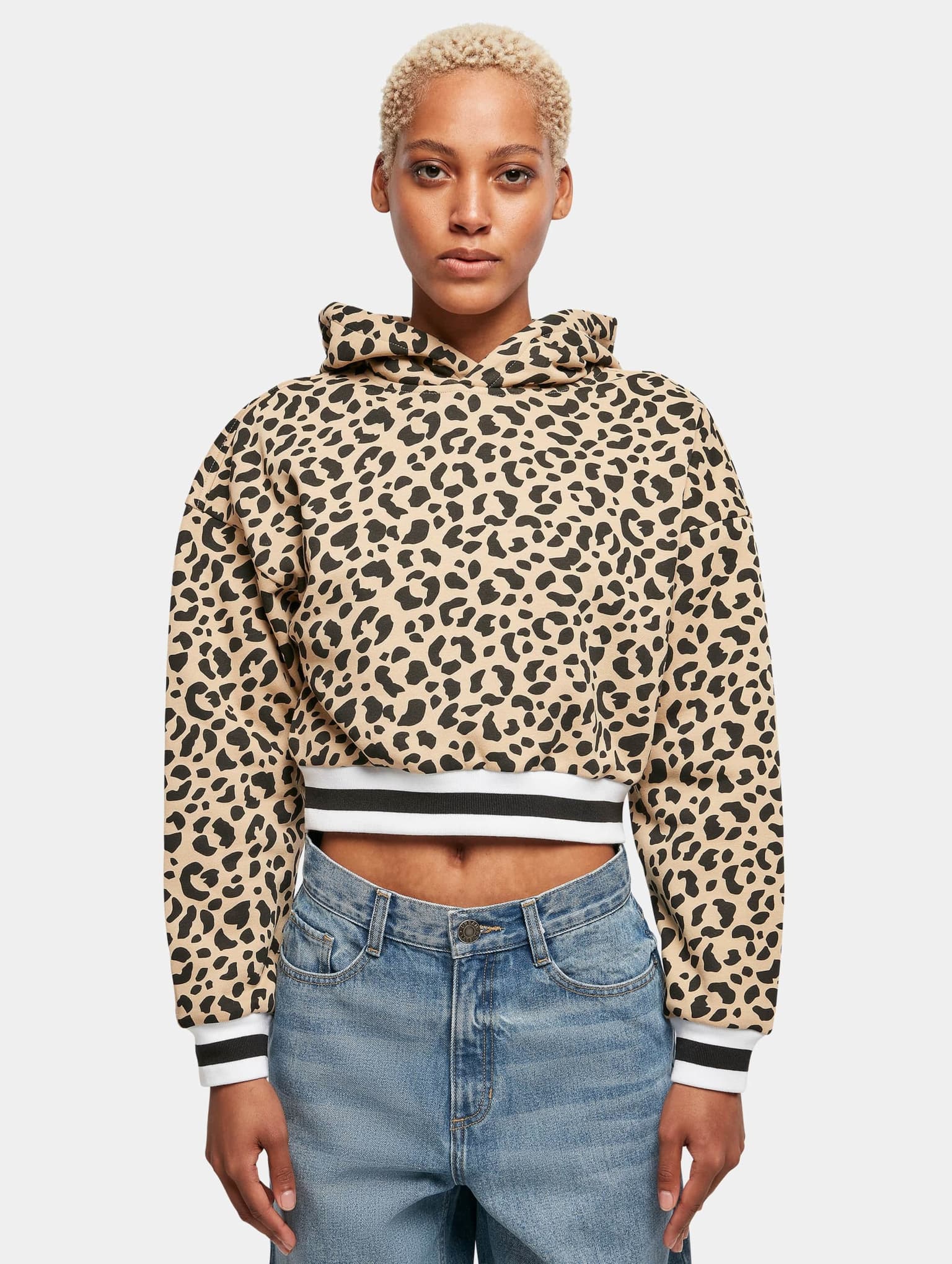 Urban Classics Ladies Short AOP College Hoody – Bild 3