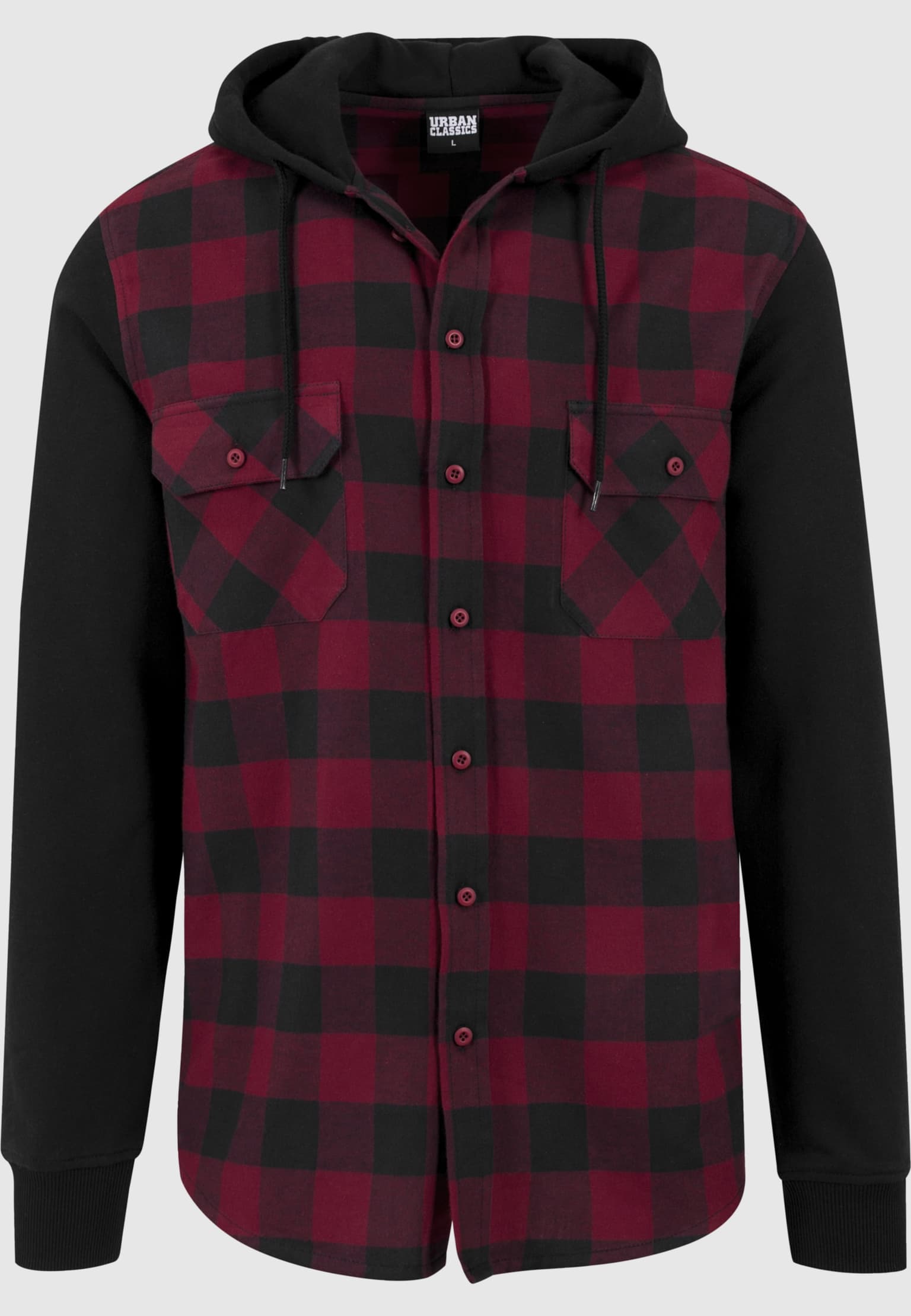 Urban Classics Hooded Checked Flanell Sweat Sleeve Shirt – Bild 3