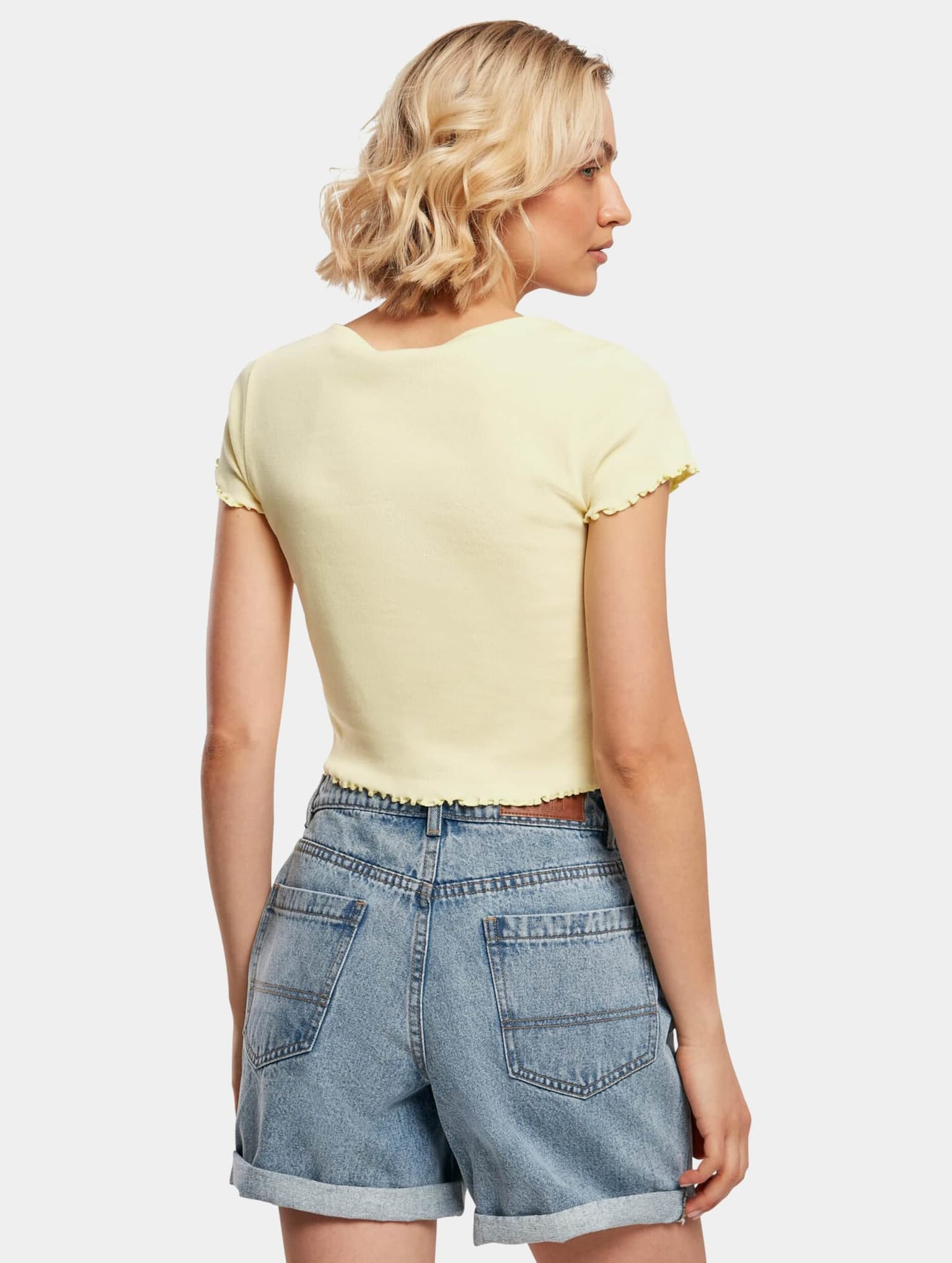 Urban Classics Ladies Cropped Button Up Rib Tee – Bild 2