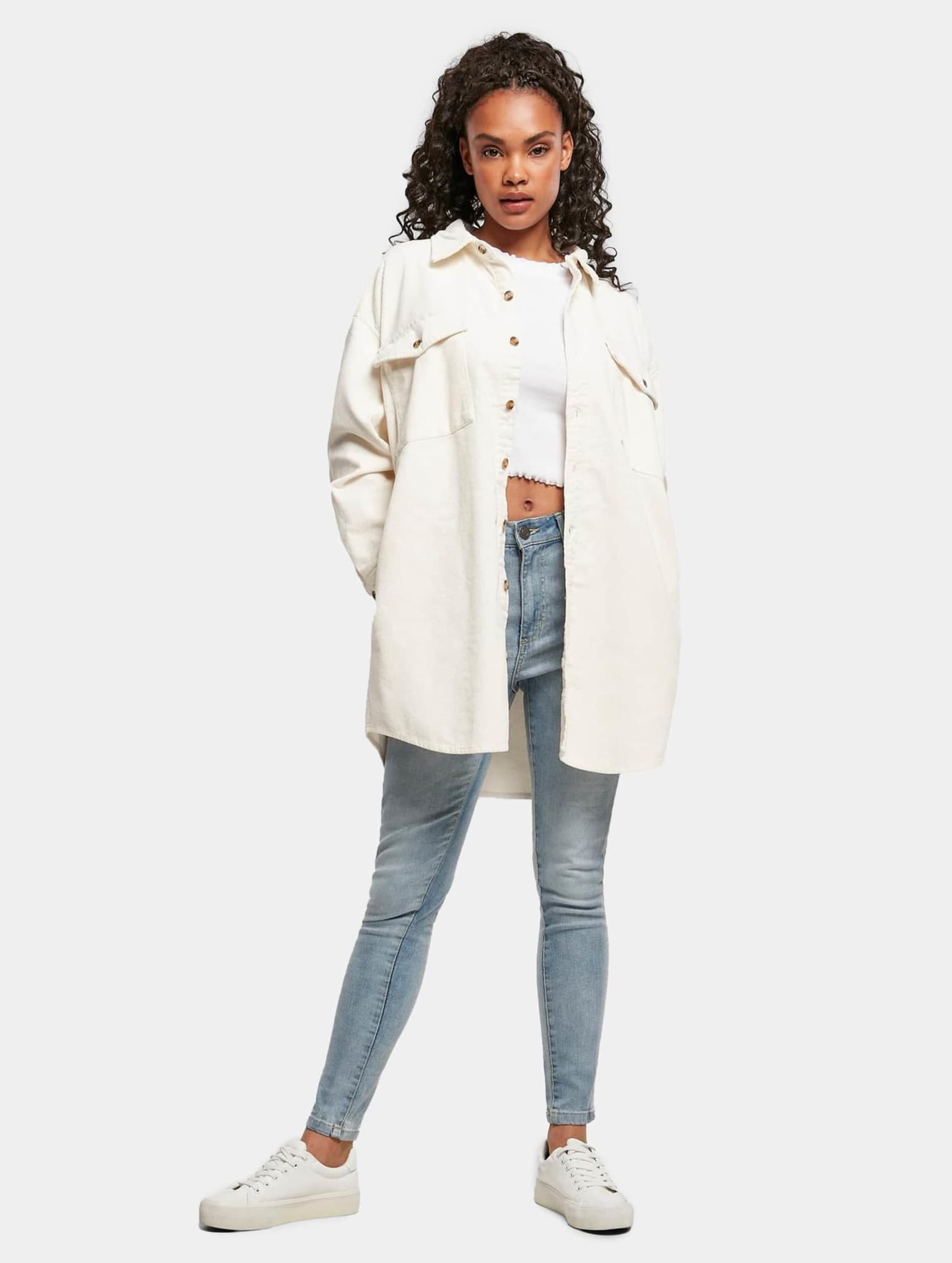 Urban Classics Ladies Long Corduroy Overshirt – Bild 4