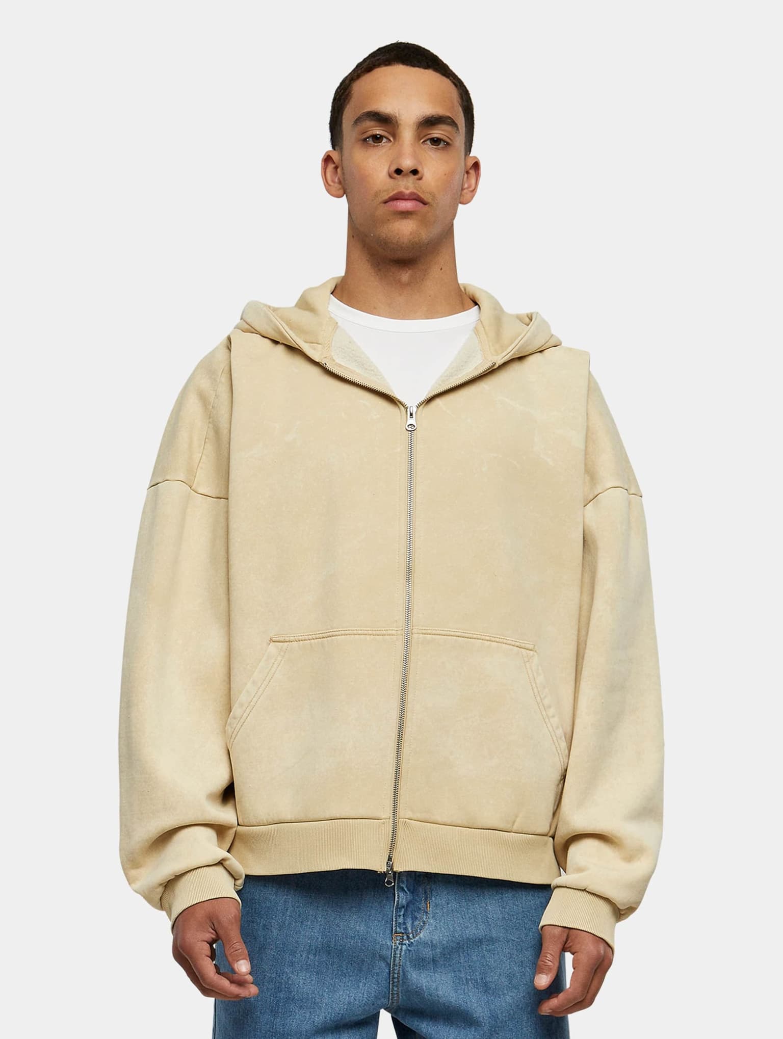 Urban Classics Heavy Sand Washed 90's Zip Hoody – Bild 3