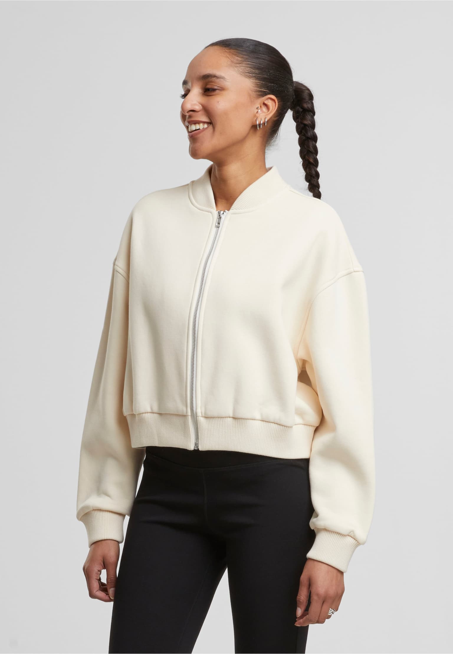Urban Classics Ladies Short Sweat Zip Jacket