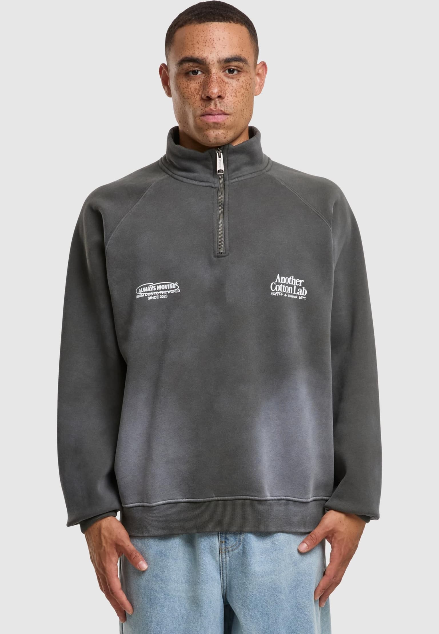 Another Cotton Lab Always Moving Washed Half Zip Sweatshirt – Bild 3