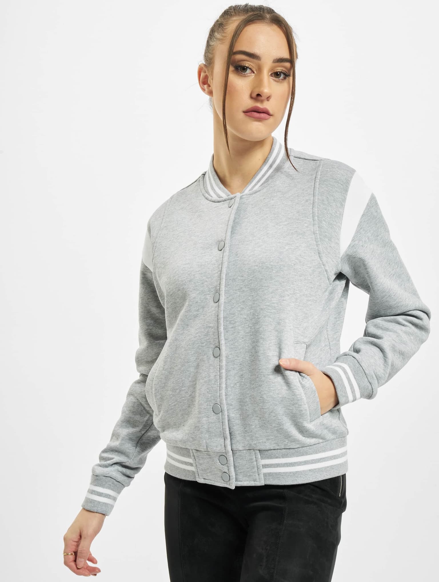 Urban Classics Ladies Essentials Inset College Sweat Jacket – Bild 3