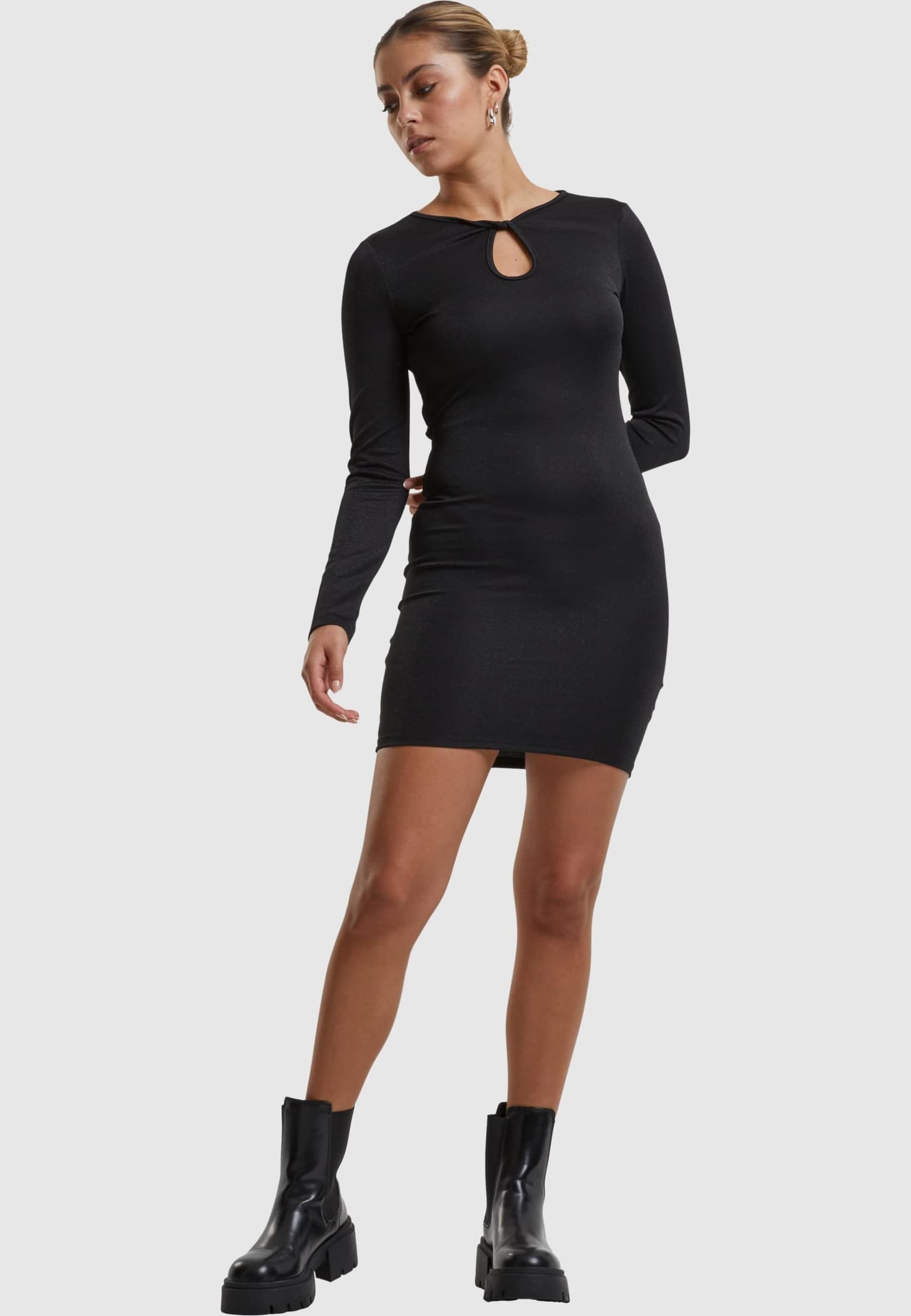 Urban Classics Ladies Glitter Longsleeve Dress – Bild 3
