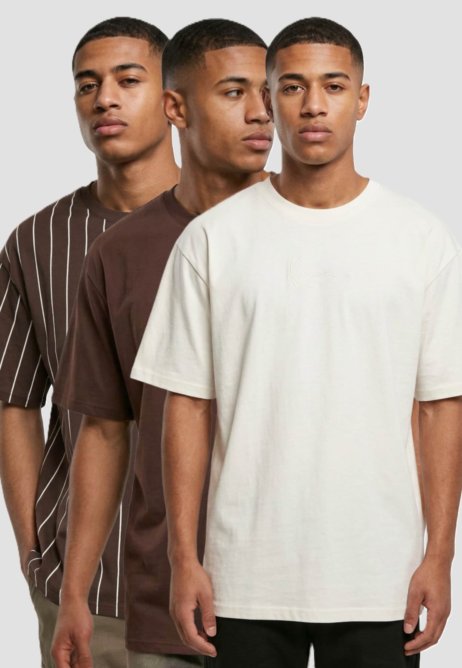 Karl Kani Small Signature Essential And Pinstripe Tee 3 Pack