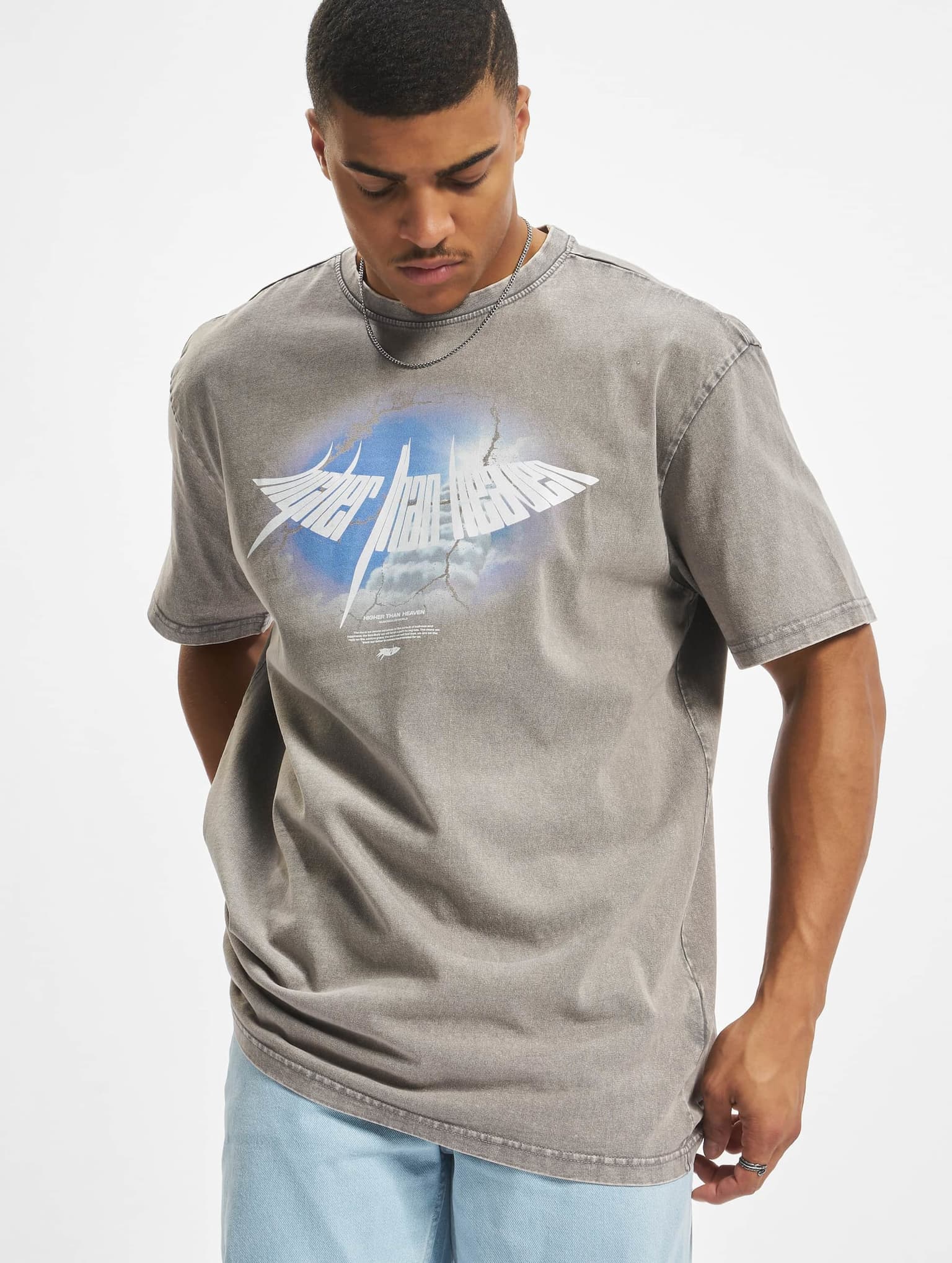 MJ Gonzales HIGHER THAN HEAVEN V.4 Acid Washed Heavy Oversize Tee