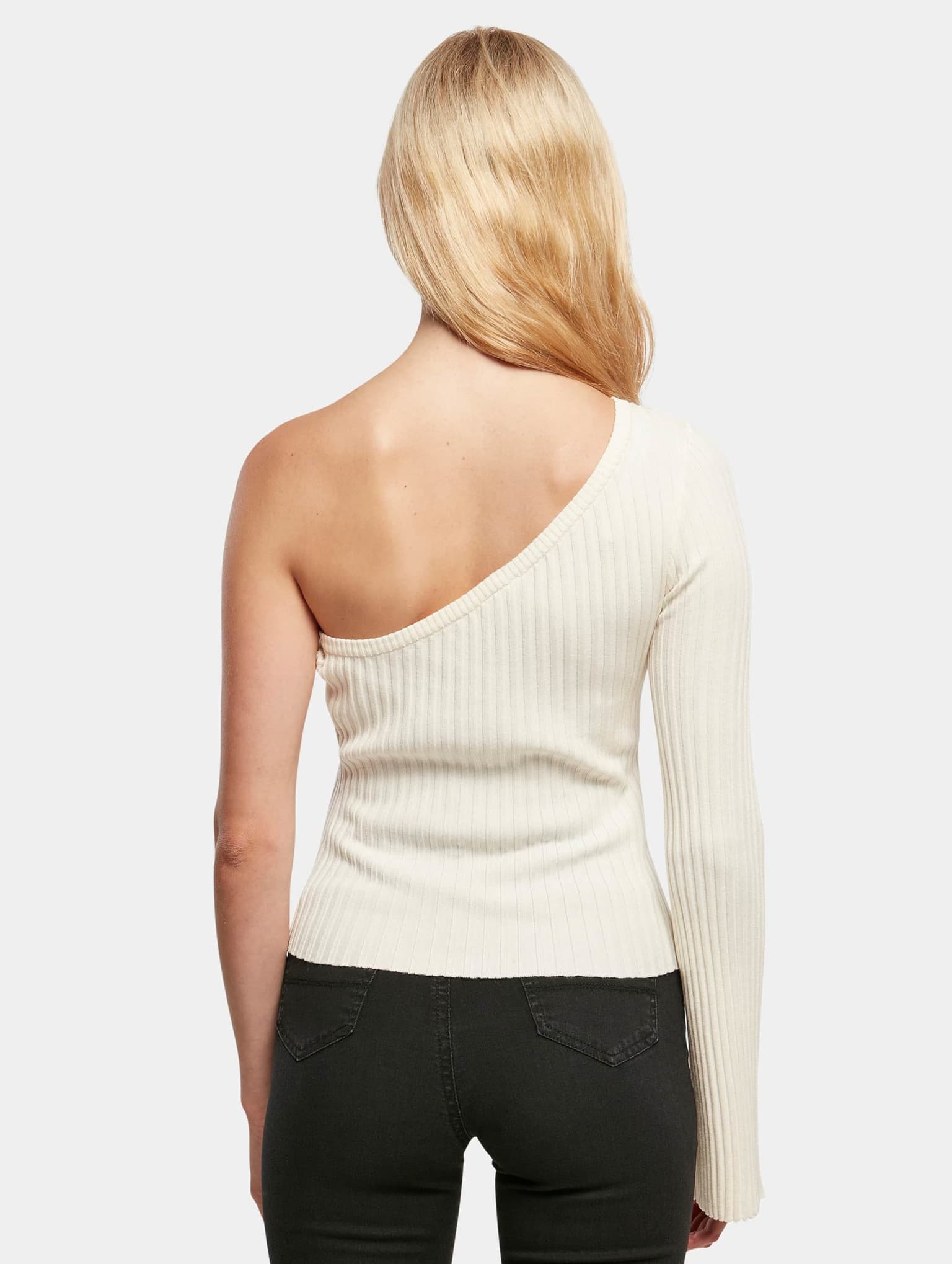 Urban Classics Ladies Short Rib Knit One Sleeve Sweater – Bild 2