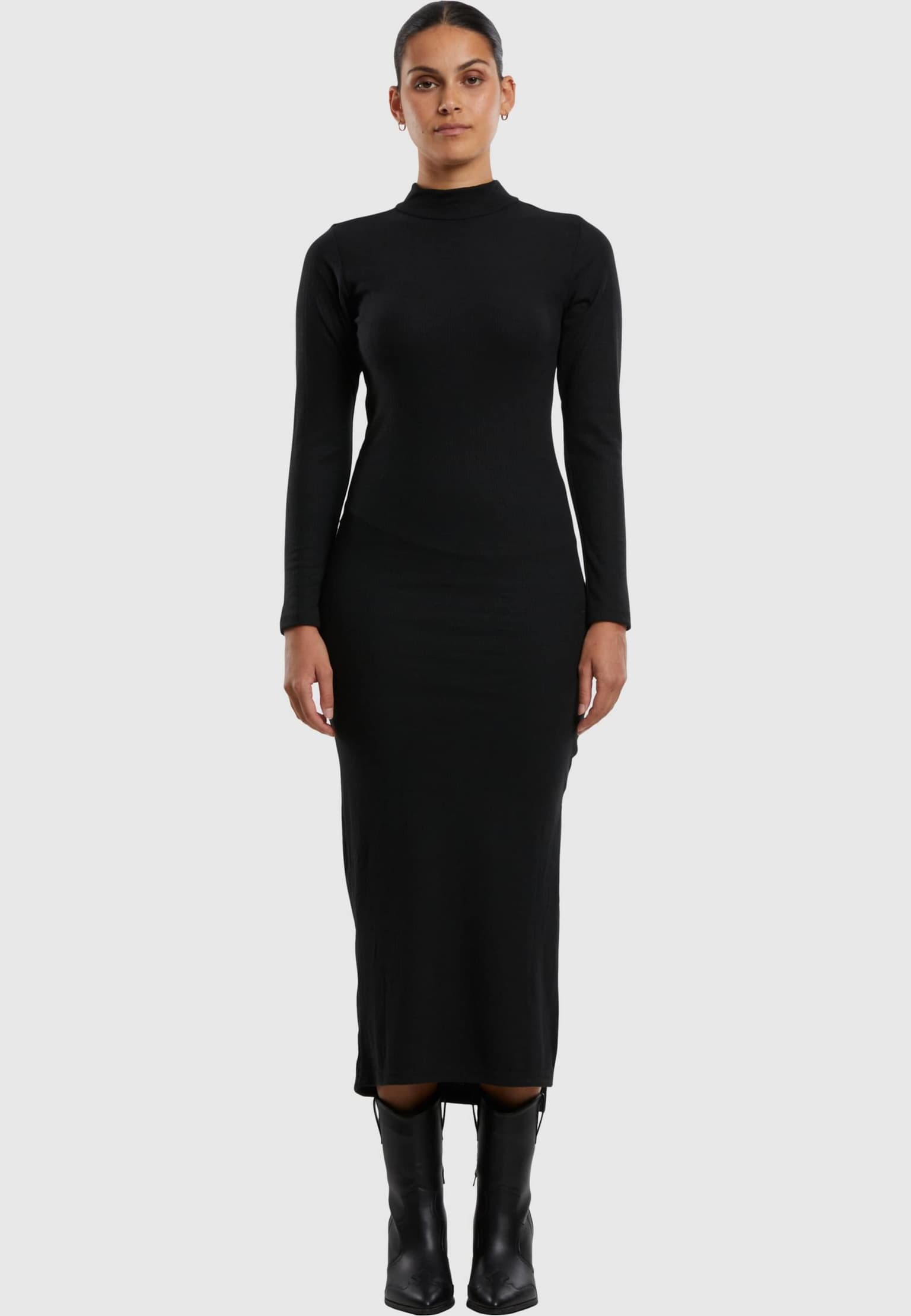 Urban Classics Ladies Rib Longlseeve Mockneck Dress – Bild 3