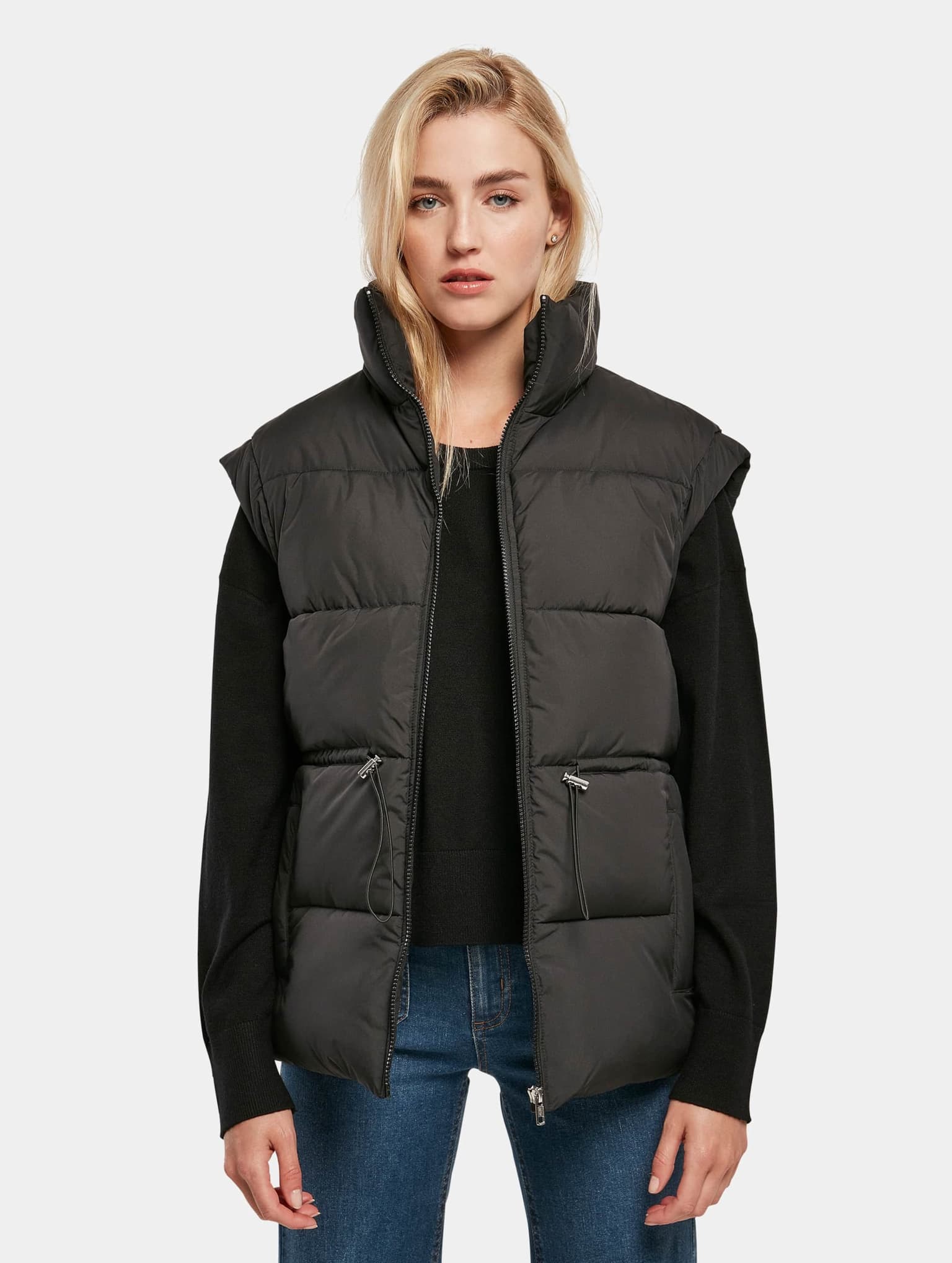 Urban Classics Ladies Waisted Puffer Vest – Bild 3