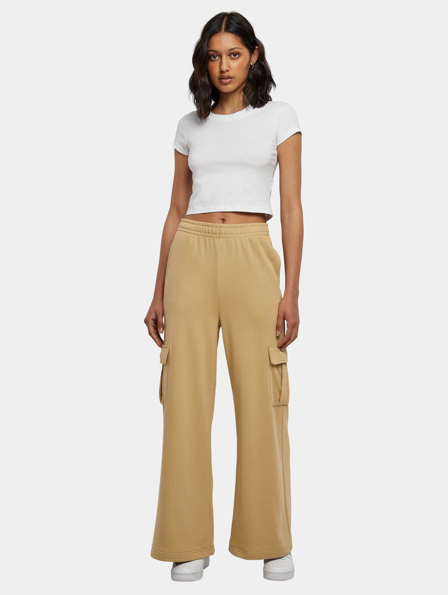 Urban Classics Ladies Highwaist Wide Leg Cargo Terry Pants – Bild 3