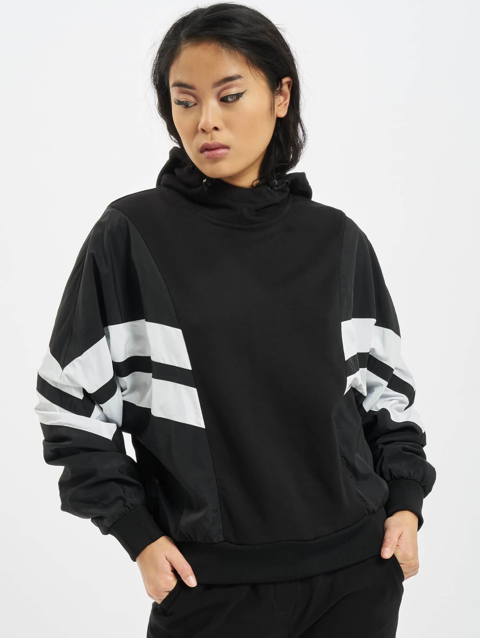Urban Classics Ladies Mix Crinkle Nylon Sweat Hoody – Bild 3