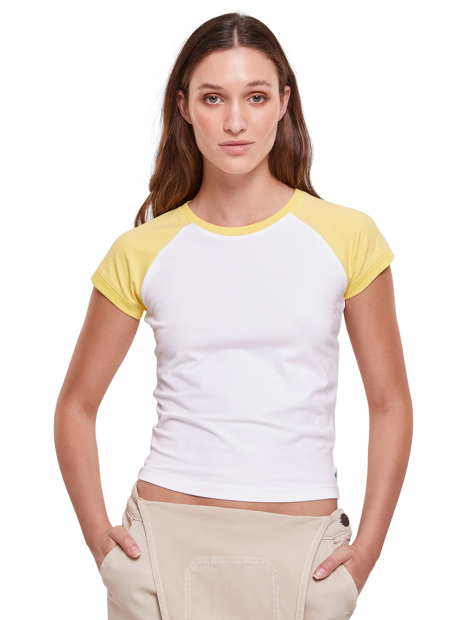 Urban Classics Ladies Essentials Stretch Short Retro Baseball Tee – Bild 4