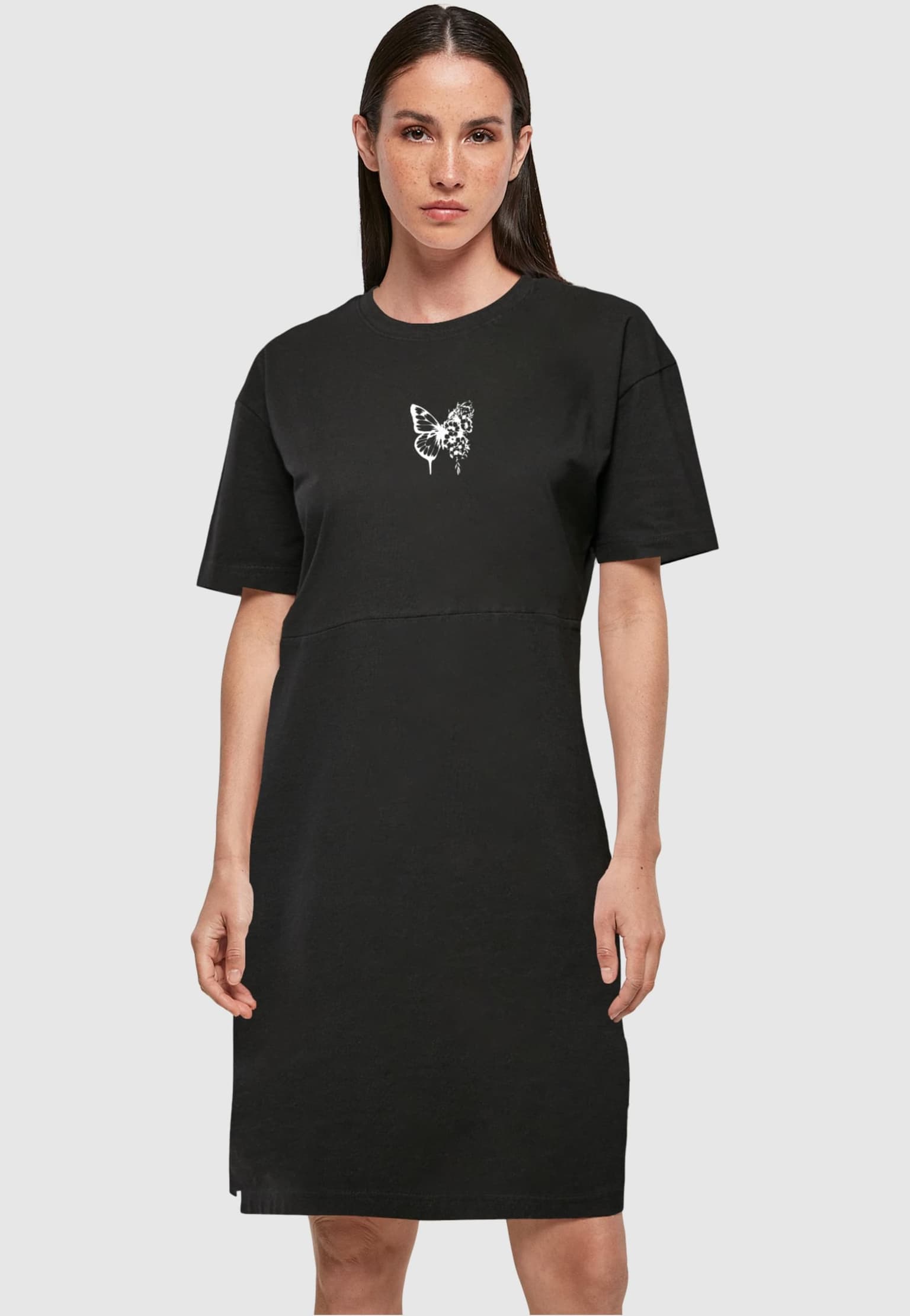 Merchcode Ladies Flowers Bloom Oversized Slit Tee Dress