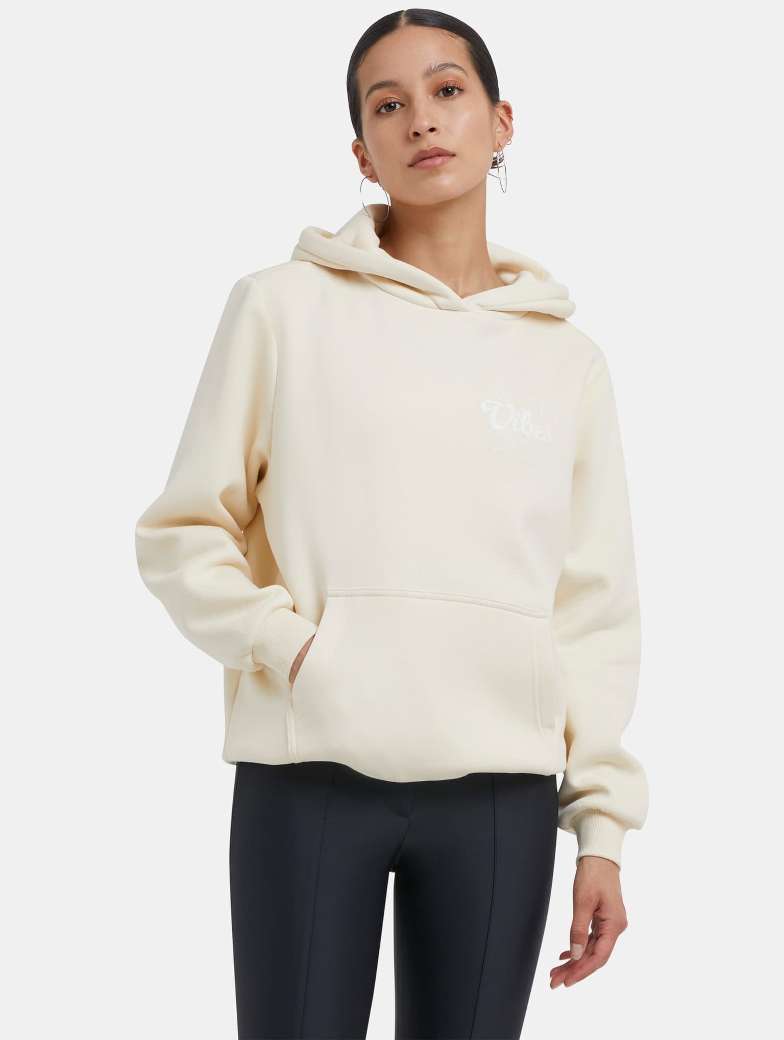 Miss Tee Good Vibes Ladies Fluffy Hoody