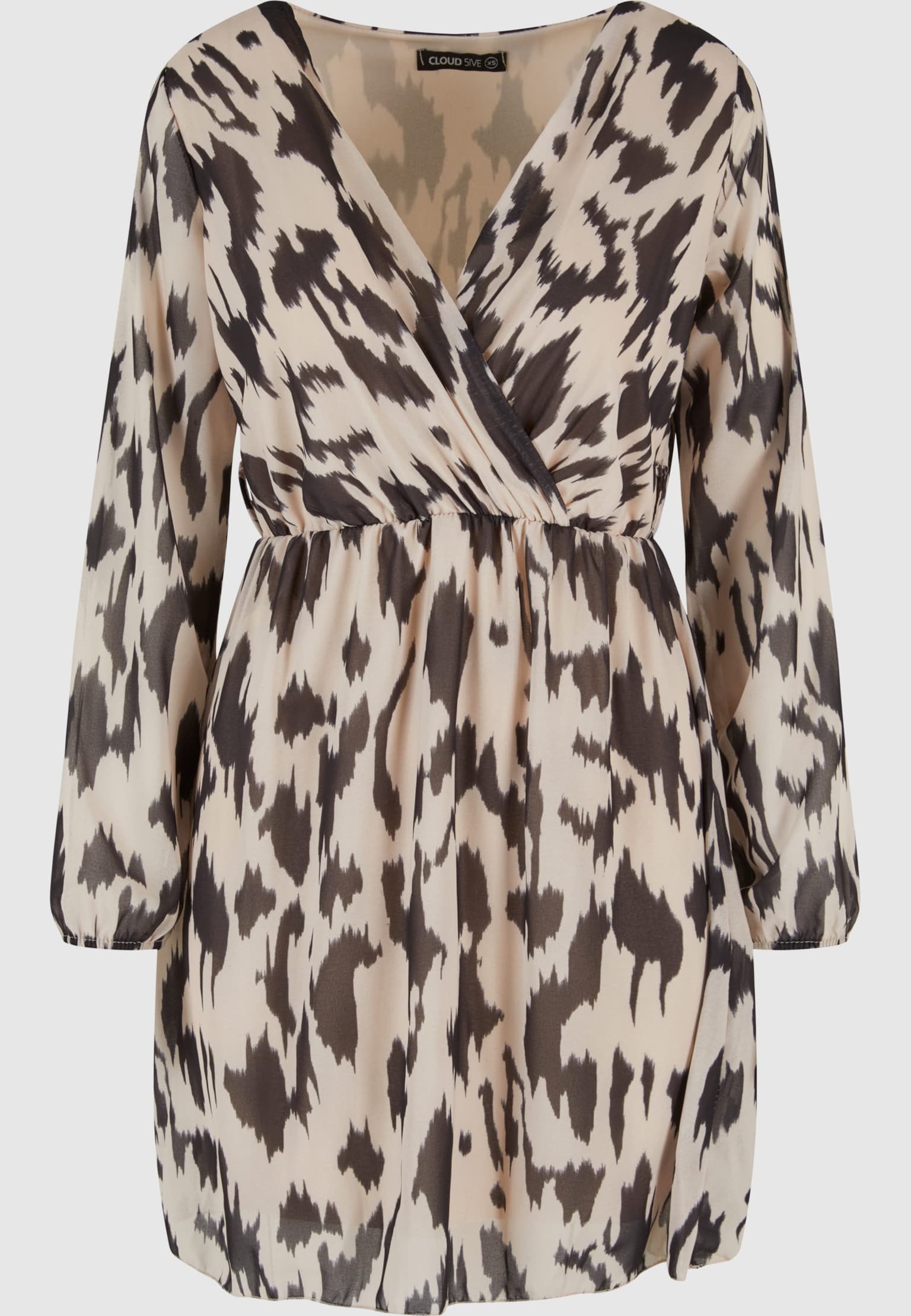 Cloud5ive Damen Kleid in Wickeloptik mit Bindegürtel und Blumenprint – Bild 4