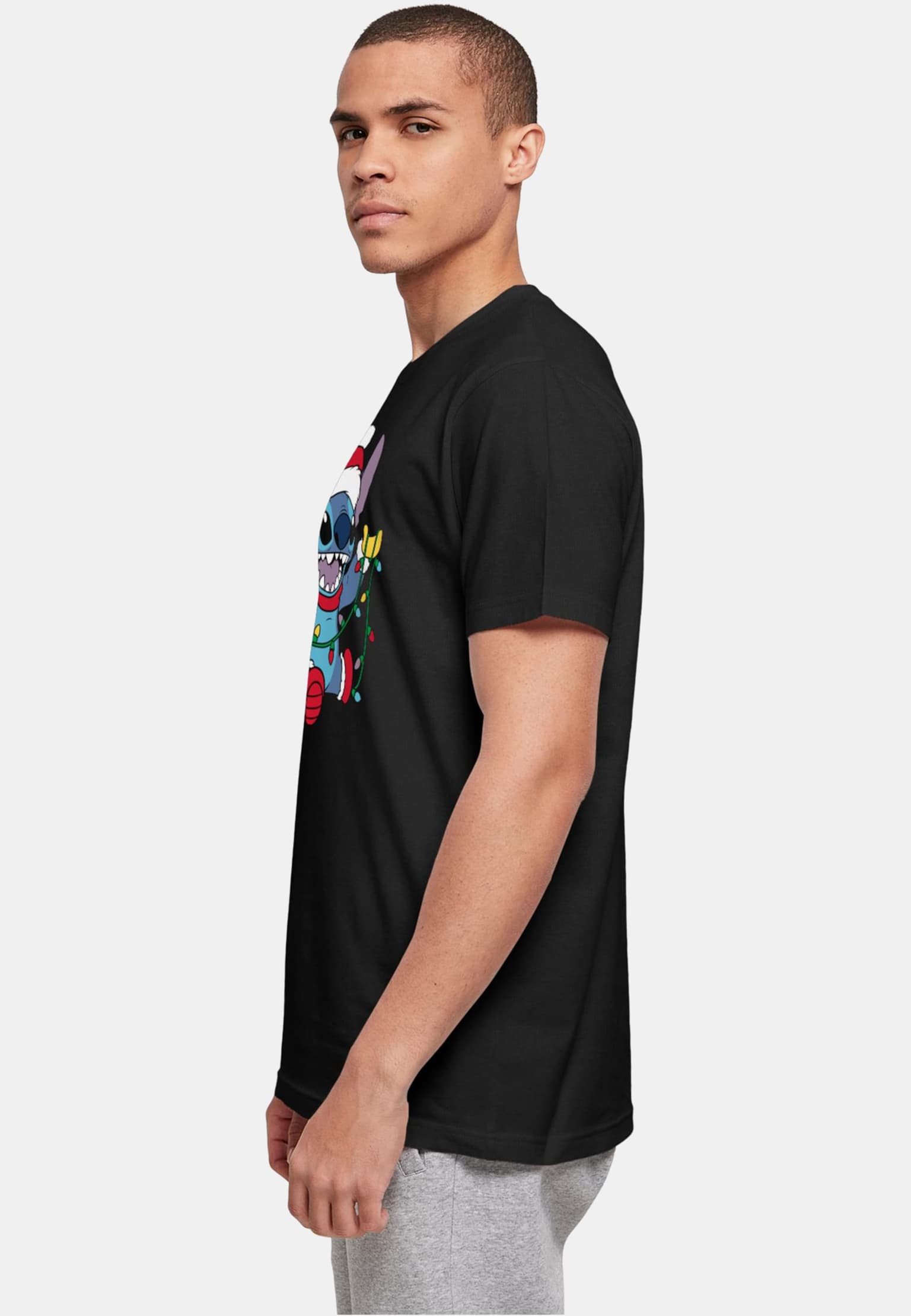 Absolute Cult Lilo And Stitch - Christmas Lights Basic T-Shirt – Bild 3