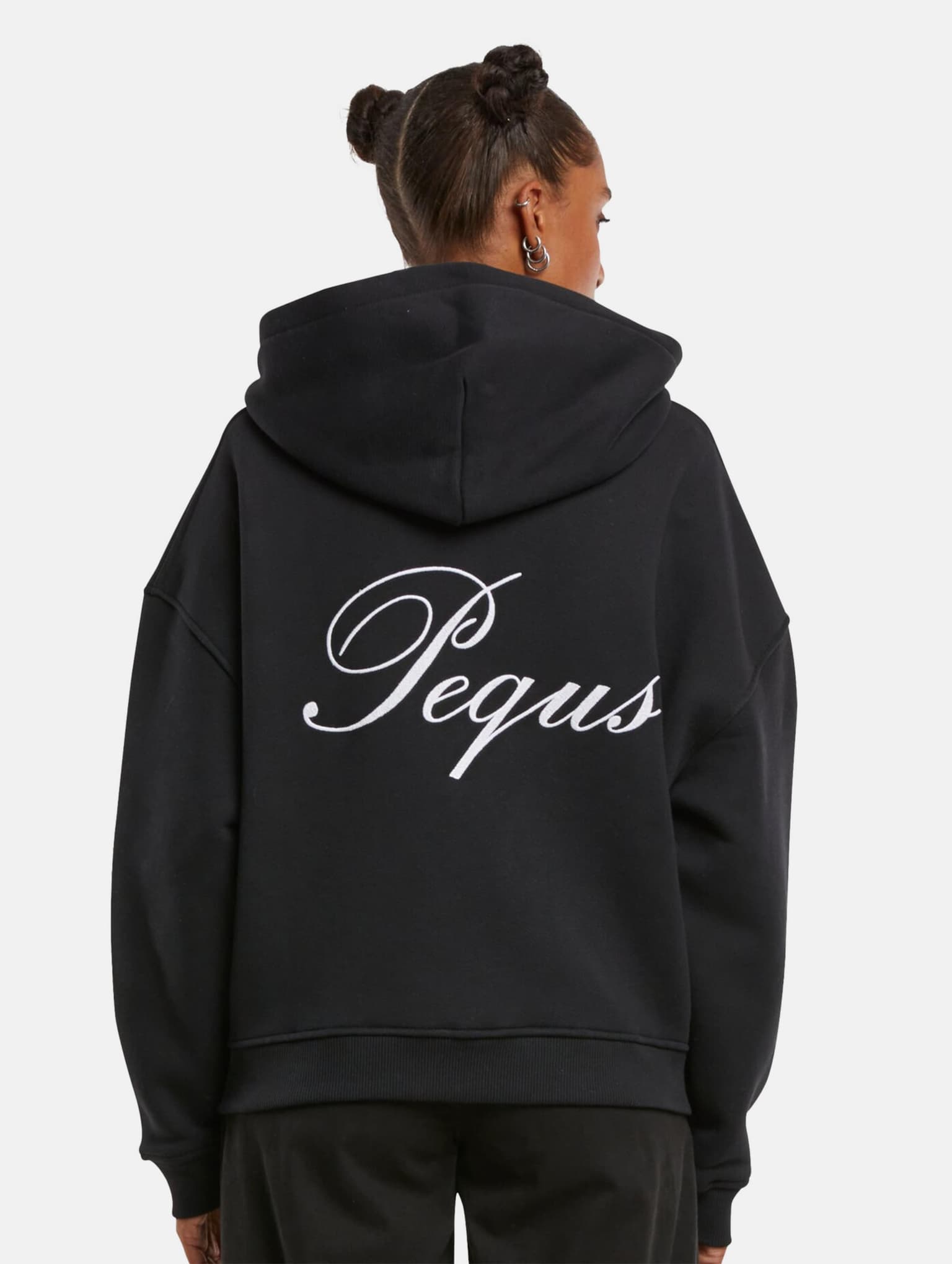 PEQUS Cropped Handwritten Logo Zip Hoodie – Bild 2