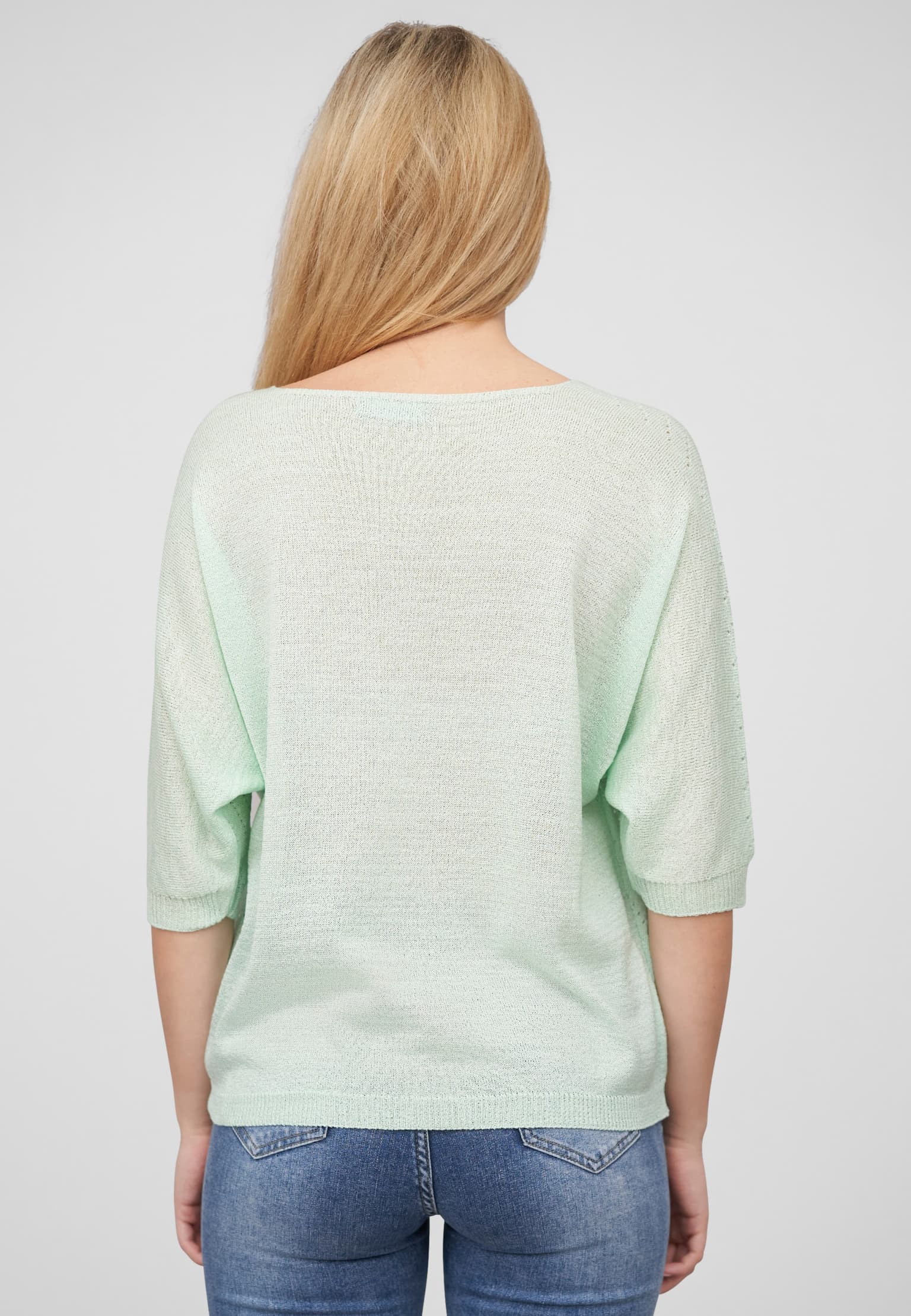 Cloud5ive Damen 3/4 Arm Top mit Fledermausärmeln und Lochmuster – Bild 2