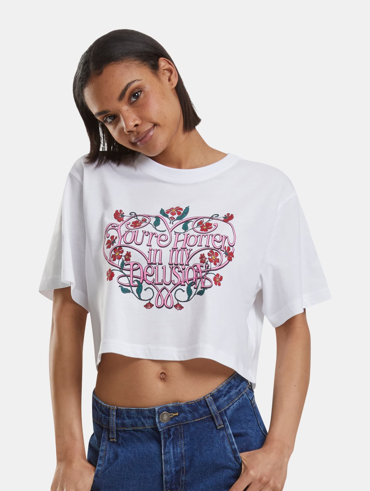 Miss Tee Hotter Delusion Ladies Short Overized