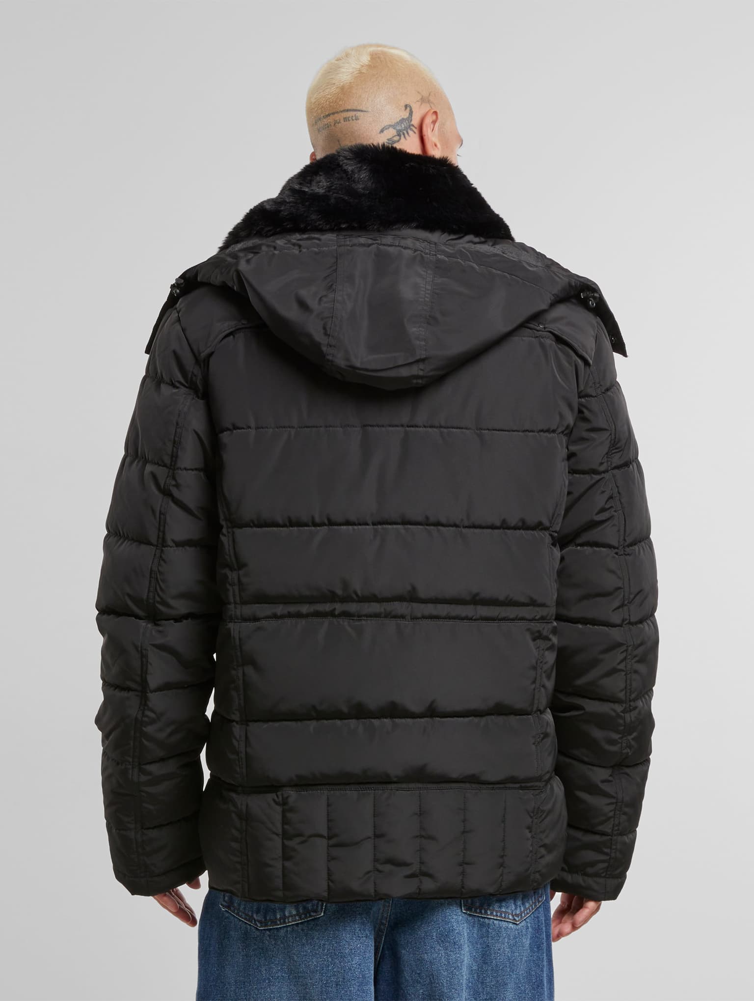 Urban Classics Puffer Jacket With Detachable Fur Collar – Bild 3